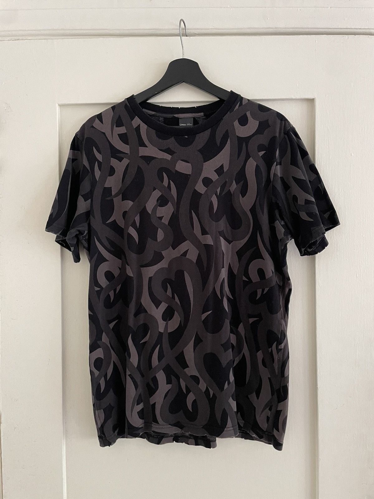 ナンバーナイン タンクトップ ハート トライバル柄 4 ブラック 迷彩