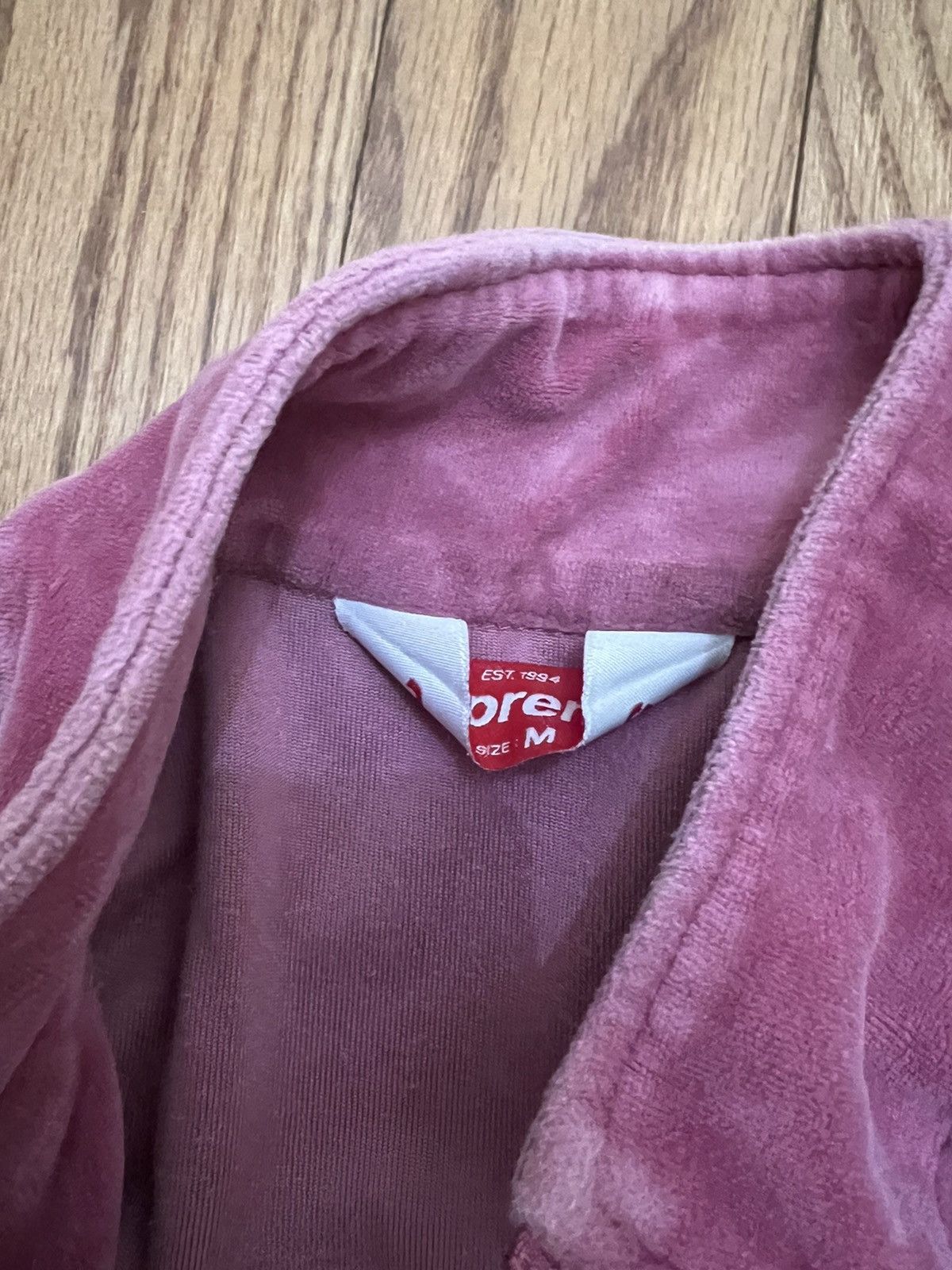Supreme Supreme Pink Velour Zip Up Size US M / EU 48-50 / 2 - 3 Thumbnail