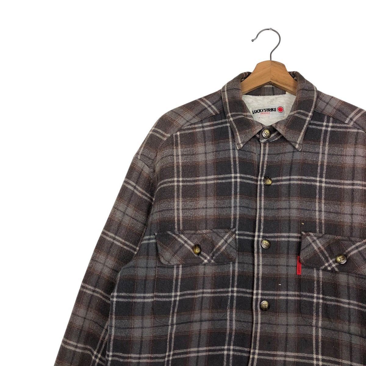 Japanese Brand 📌Vintage Flannel Chore Shirt Jacket Lucky Strike Tartan Size US M / EU 48-50 / 2 - 9 Thumbnail