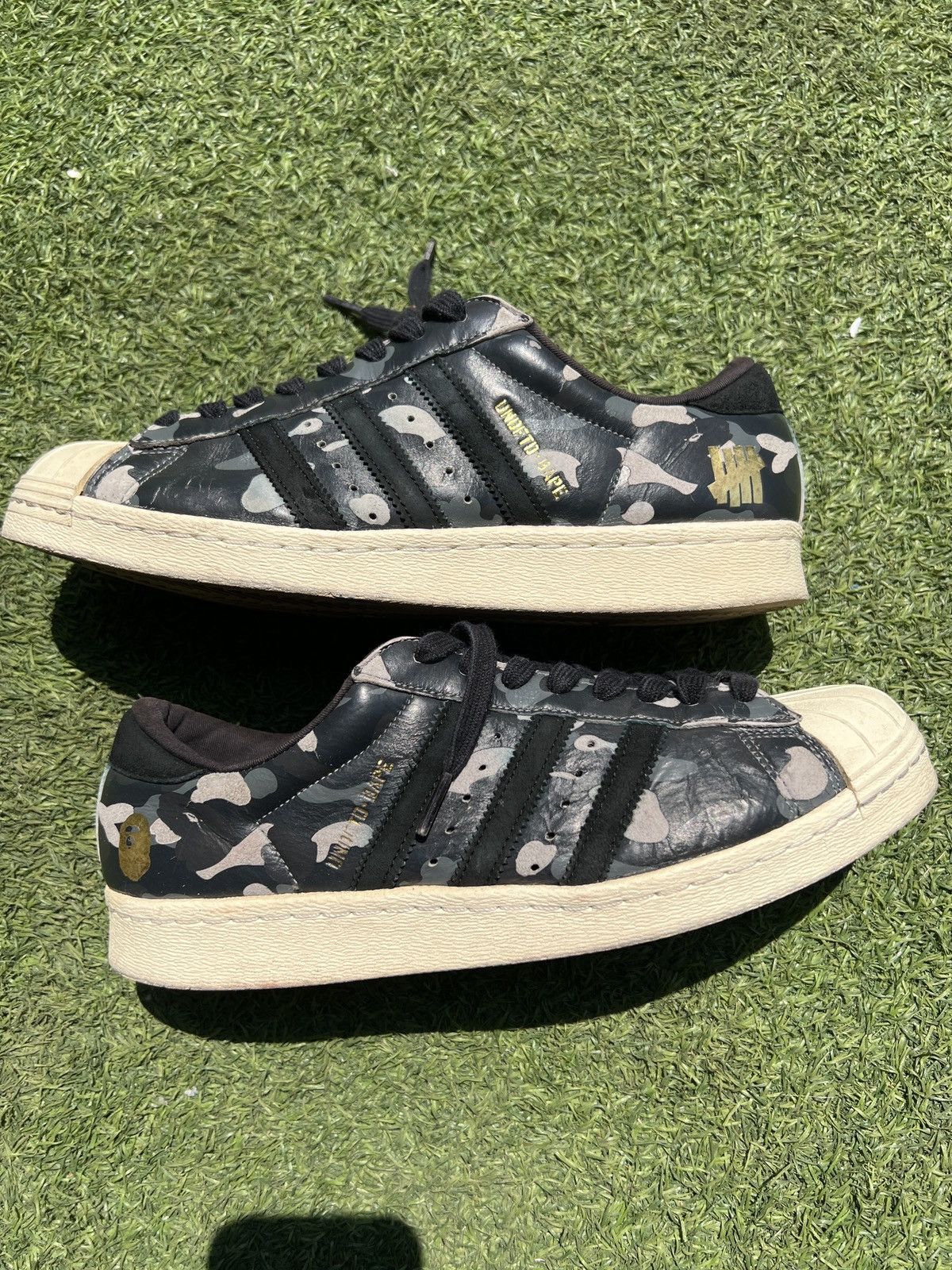 Adidas Bape x Adidas Superstar 80s Undefeated Black Camo S74774 Size US 9 / EU 42 - 2 Thumbnail