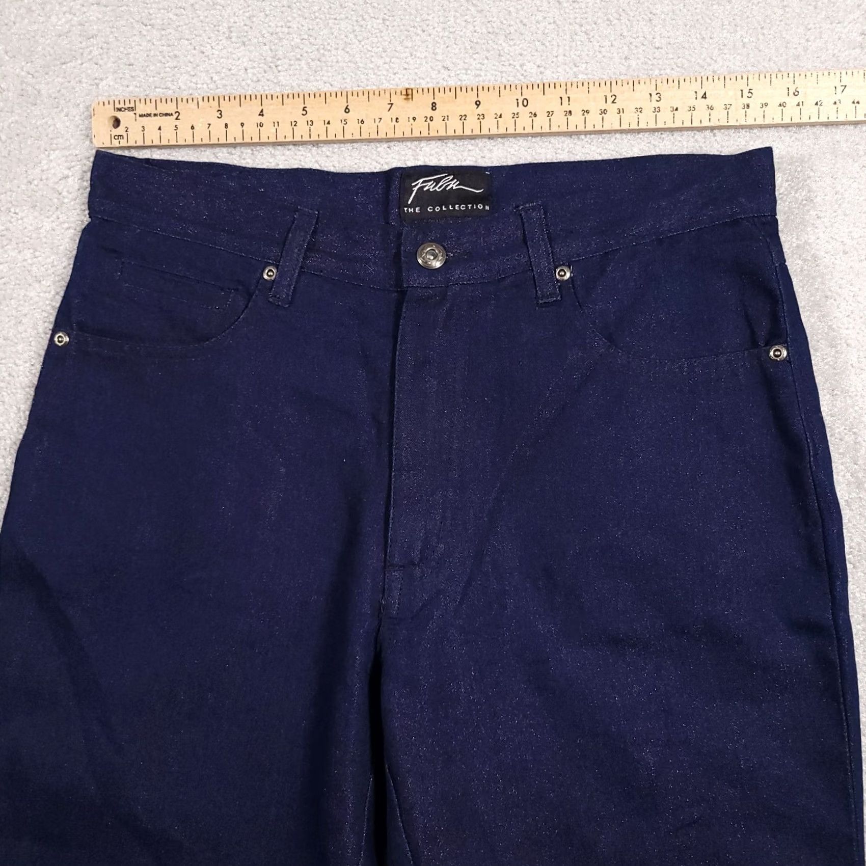 Fubu FUBU The Collection Jeans Women's 14 Blue Glitter Bootcut Mid-Rise 31X33 Size 36" / US 14 / IT 50 - 6 Thumbnail