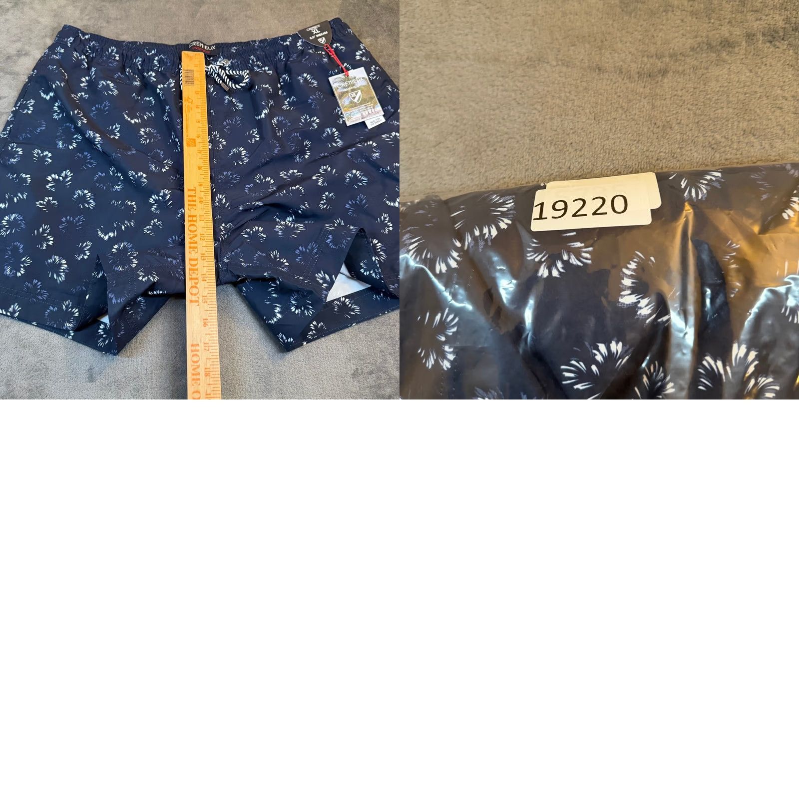 Cremieux Cremieux Floral Swim Trunks Mens XL Navy Blue 5.5 Inseam NWT Water-Repellent UV-Protection Pockets Drawstring Lined Beach Bottoms Pattern: Floral Palm Size US 36 / EU 52 - 9 Thumbnail