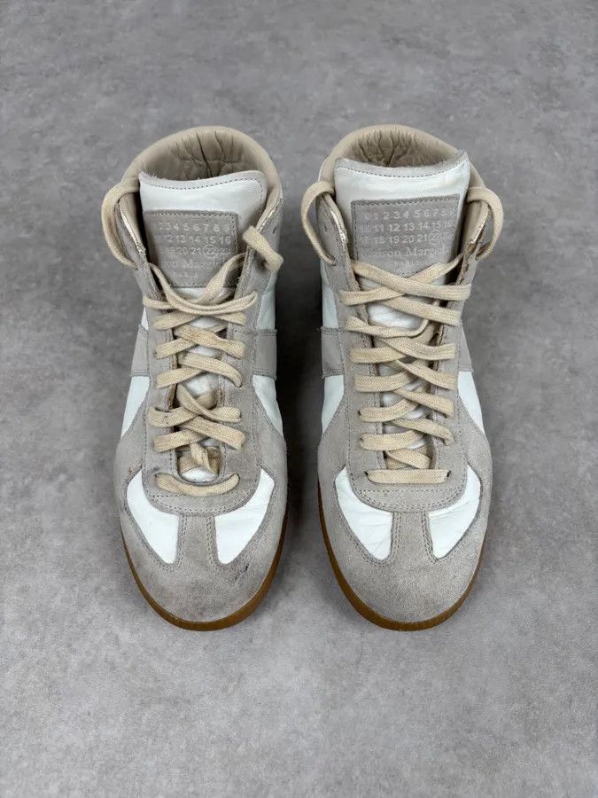 Maison Margiela Maison Margiela Replica Gats White High Leather Sneakers Size US 8.5 / EU 41-42 - 2 Thumbnail