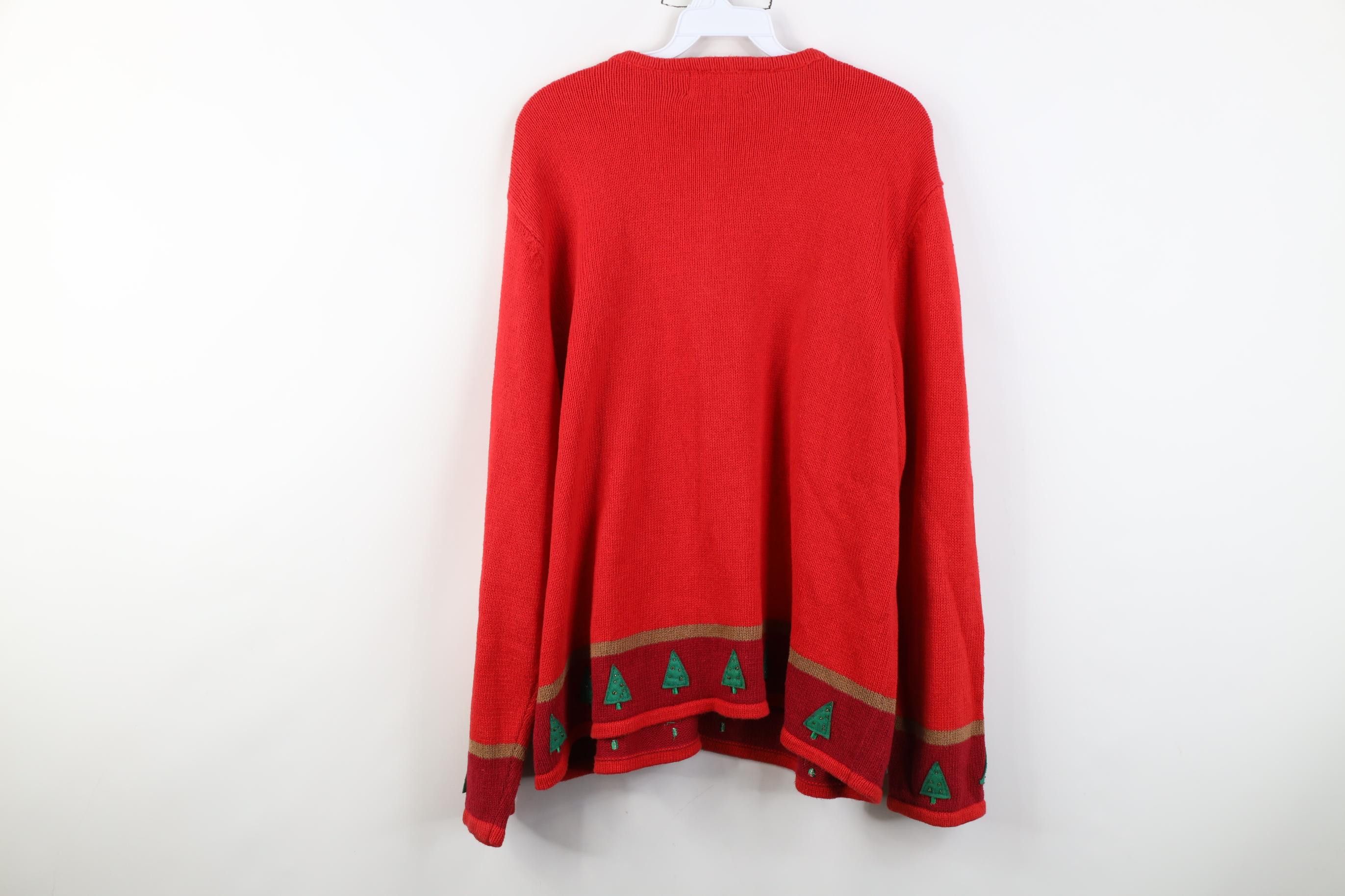 Vintage Vintage 90s Christmas Santa Claus Snowflake Knit Sweater Size XL / US 12-14 / IT 48-50 - 12 Thumbnail