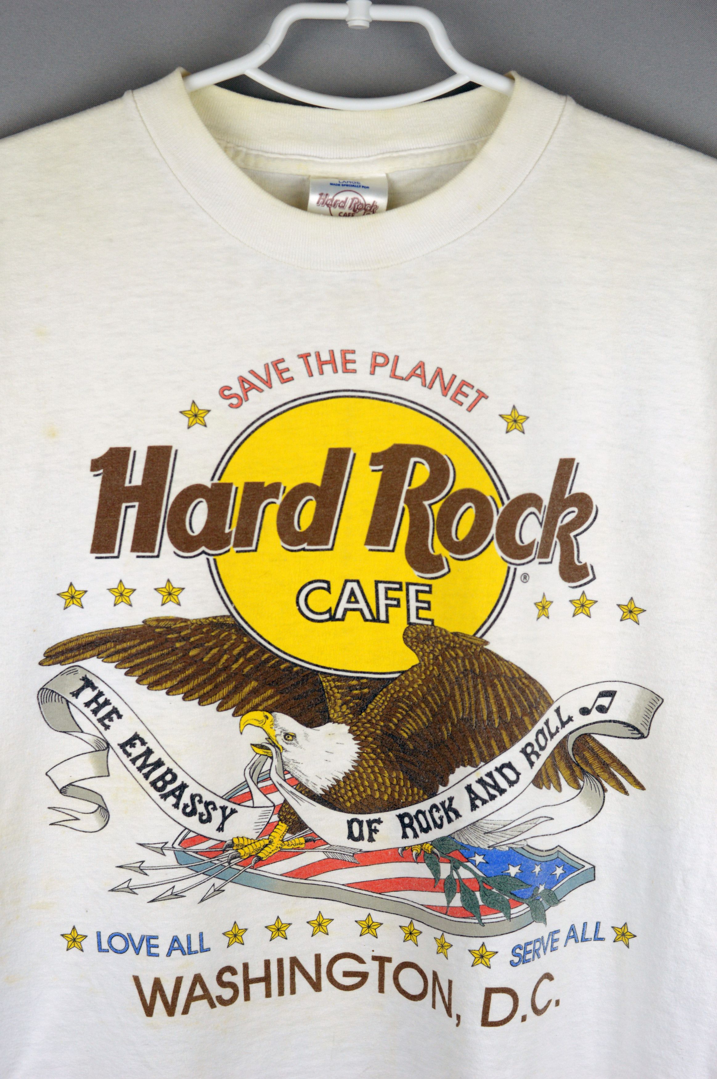 Vintage Vintage Hard Rock Cafe American Bald Eagle 90s t shirt Size US L / EU 52-54 / 3 - 2 Thumbnail