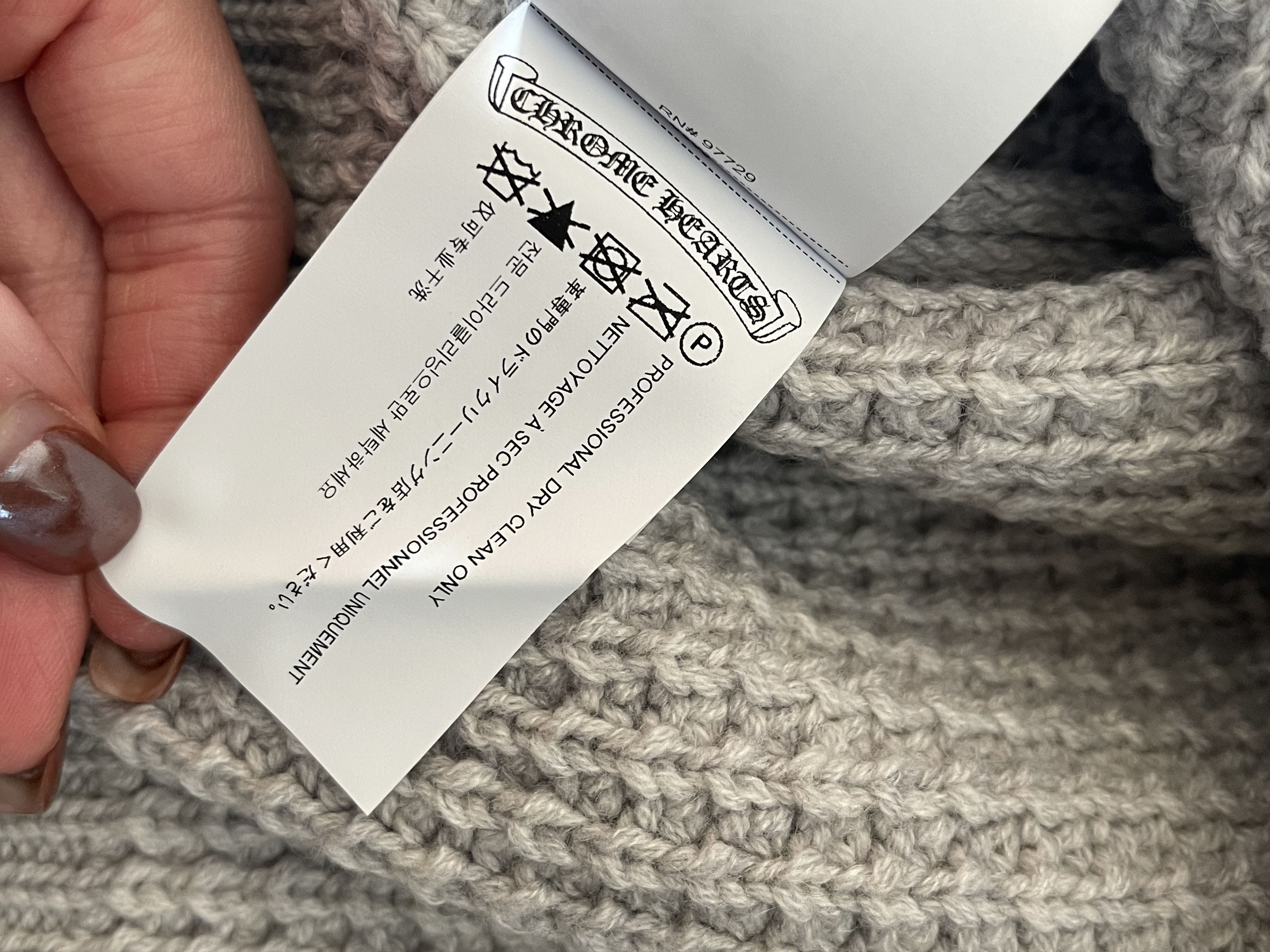 Chrome Hearts Chrome Hearts Hit + Run Grey Waffle Cashmere Sweater Size US S / EU 44-46 / 1 - 7 Thumbnail