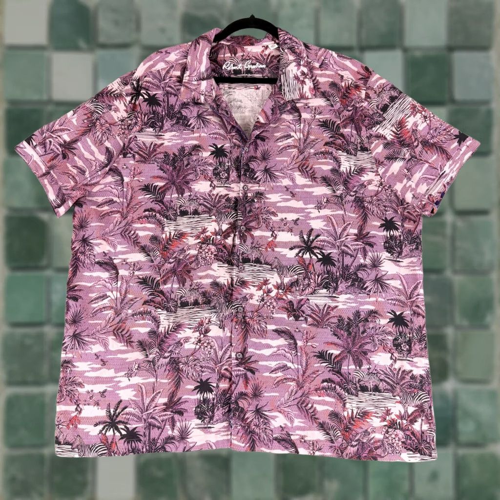 Robert Graham Robert Graham Button Up Shirt Mens 3XL Purple Tropical Zebra Linen Classic Fit Shirt Size US XXL / EU 58 / 5 - 1 Thumbnail