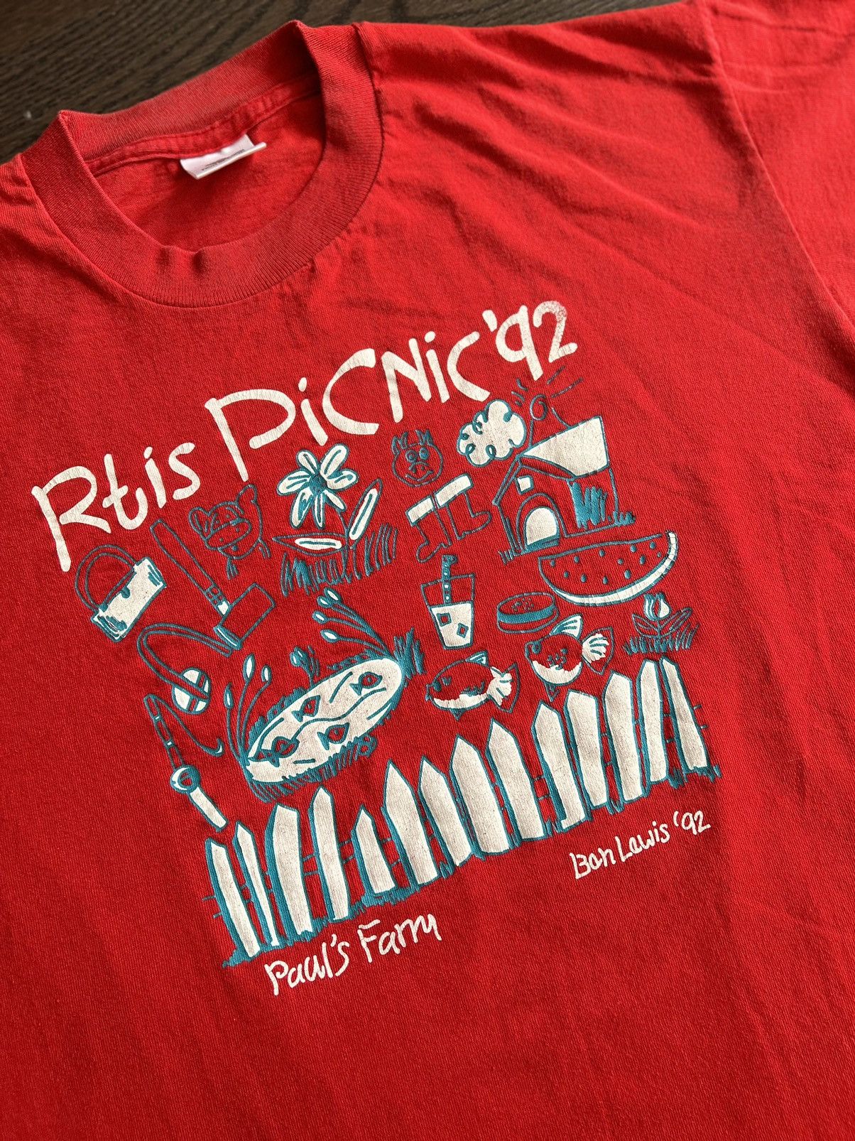 Fruit Of The Loom × Vintage 1992 Ben Lewis Rita Picnic Single Stitch Tee Size US L / EU 52-54 / 3 - 3 Thumbnail