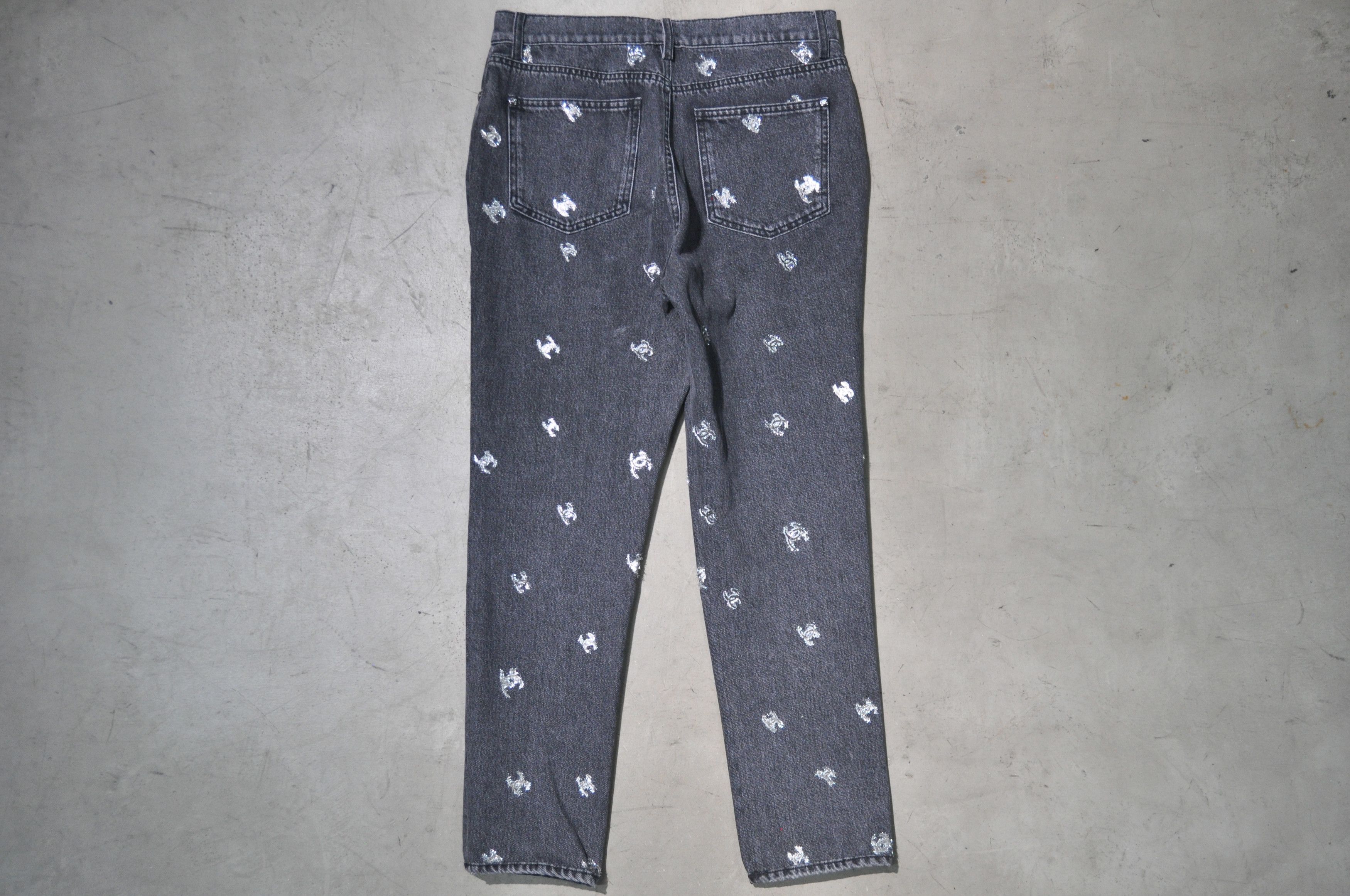 Chanel Chanel - F/W 21 - Silver CC Logo Denim Jean Size 28" / US 6 / IT 42 - 3 Thumbnail