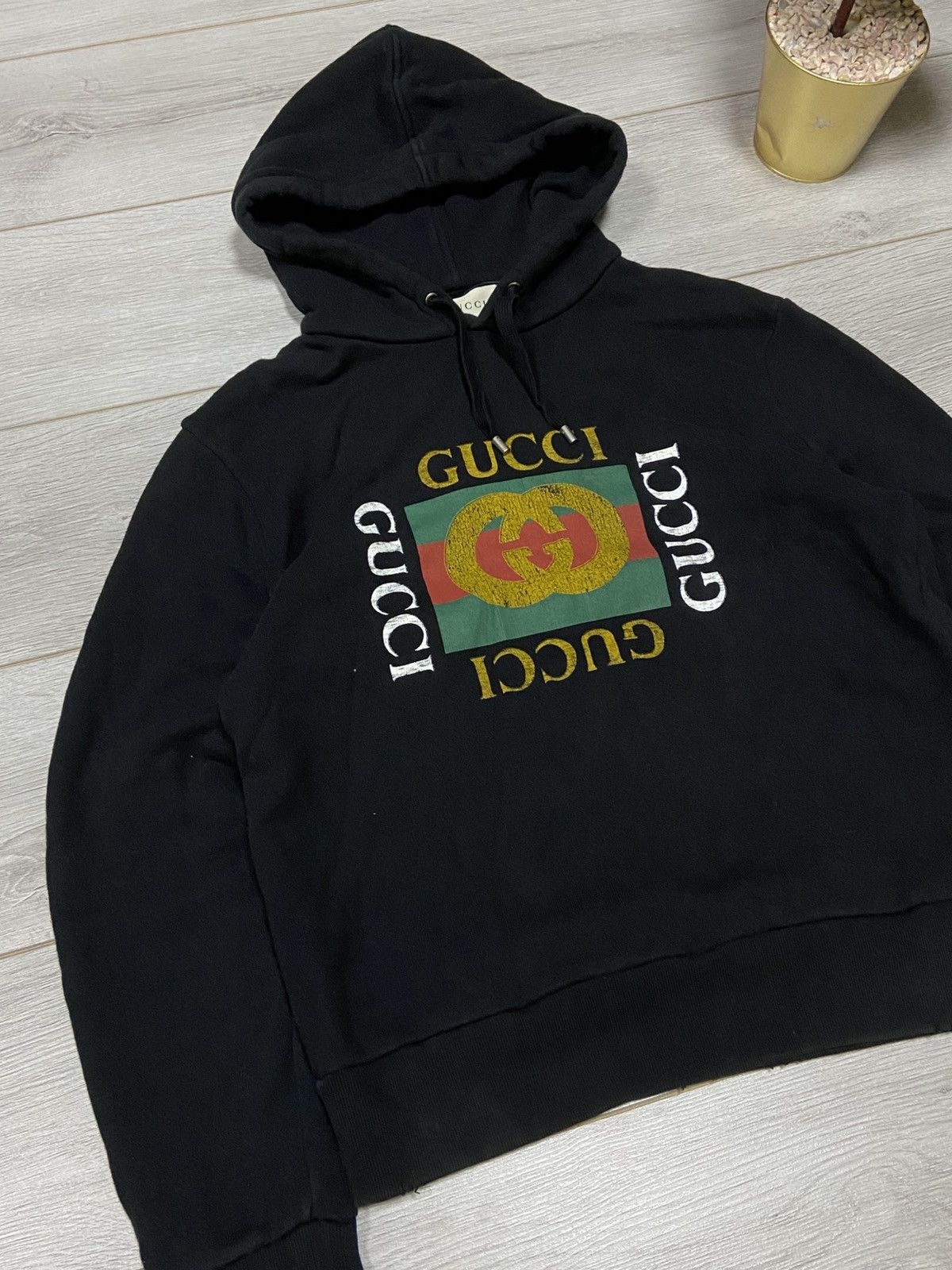 Gucci Gucci Distressed GG Box Logo Hoodie Size US M / EU 48-50 / 2 - 4 Thumbnail