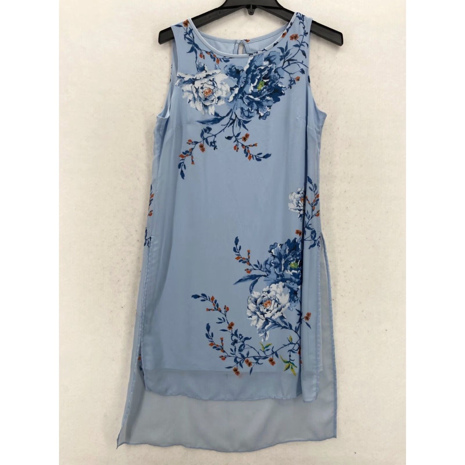 White House Black Market White House Black Market Floral Chiffon Overlay Dress Sky Blue Small NWT Elegant Size S / US 4 / IT 40 - 2 Thumbnail