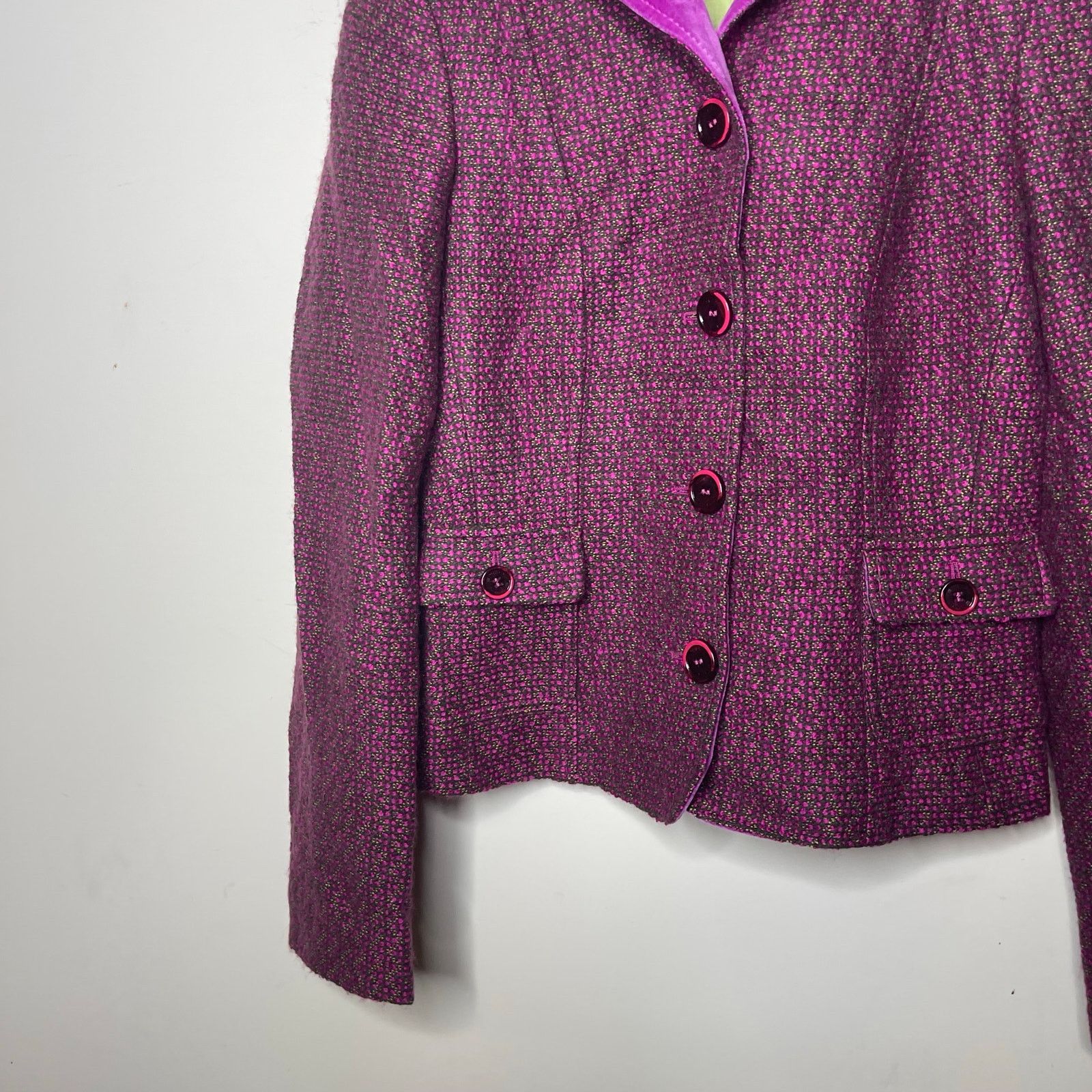 Etro Etro hot pink tweed button front blazer jacket sz 40 US 4 Size S / US 4 / IT 40 - 4 Thumbnail