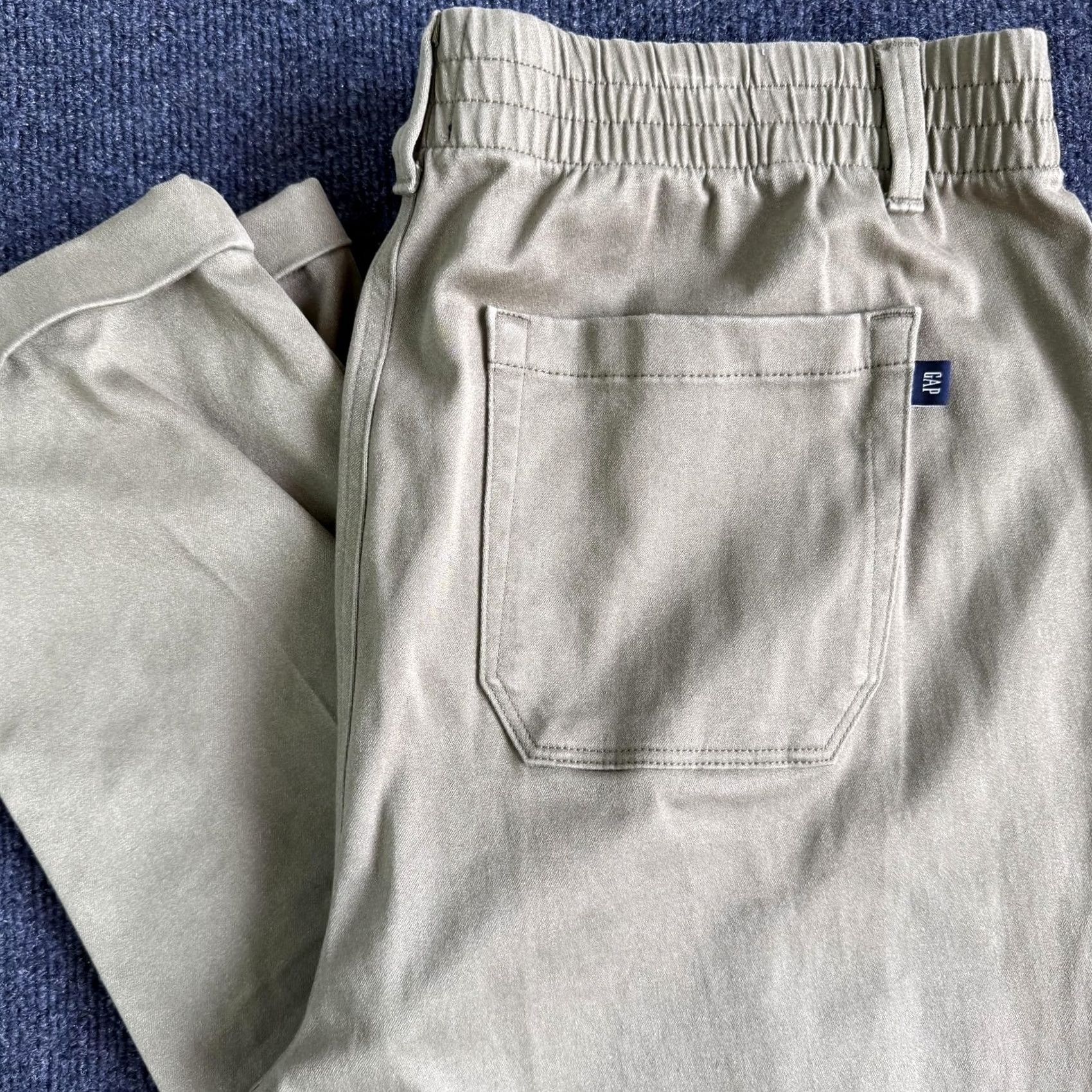 Gap VINTAGE Gap Pants Womens 12 Beige Twill Chino Straight Leg Relaxed Elastic Waist Khakis Size 34" / US 12 / IT 48 - 2 Thumbnail