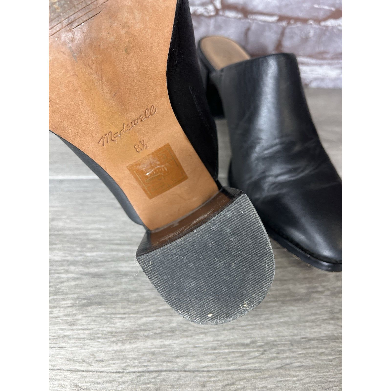 Madewell Madewell Black Leather THE HARPER Mules Slip On Clogs Heels Size US 8.5 / IT 38.5 - 8 Thumbnail