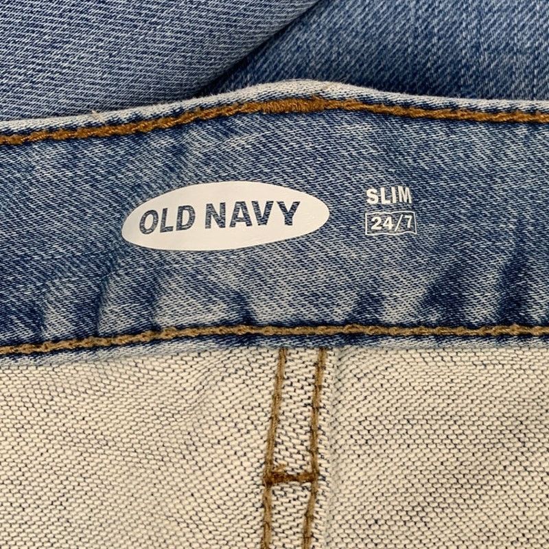 Old Navy Old Navy Mens Size 38X32 Blue Slim Distressed Denim Jeans Size US 38 / EU 54 - 5 Thumbnail