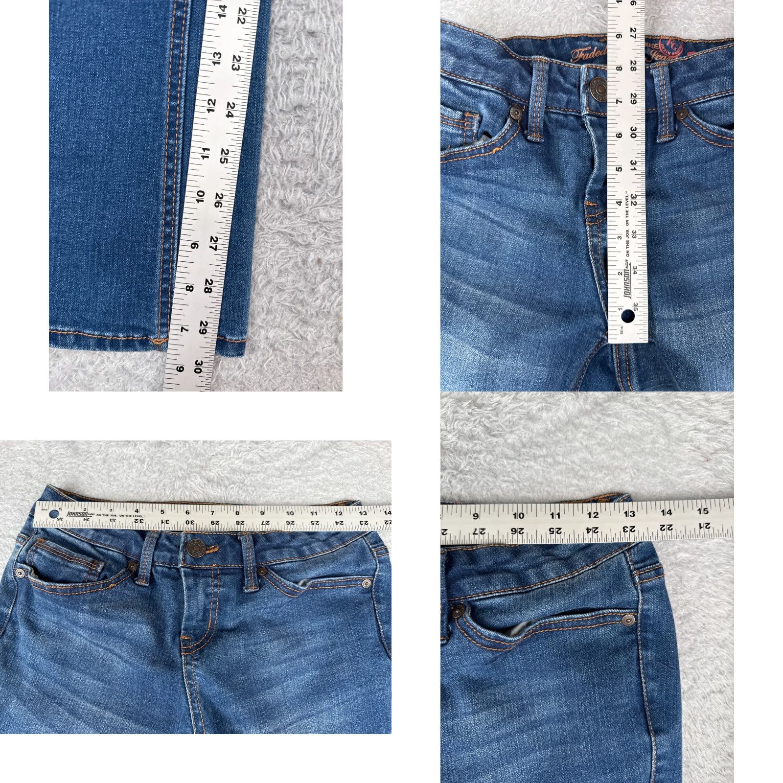 Faded Glory Faded Glory Jeans Womens 6 Denim Bootcut Low Rise 26x30 Blue Cotton Blend Stretch Regular 5-Pocket Mens Womens Girls Size 28" / US 6 / IT 42 - 8 Thumbnail