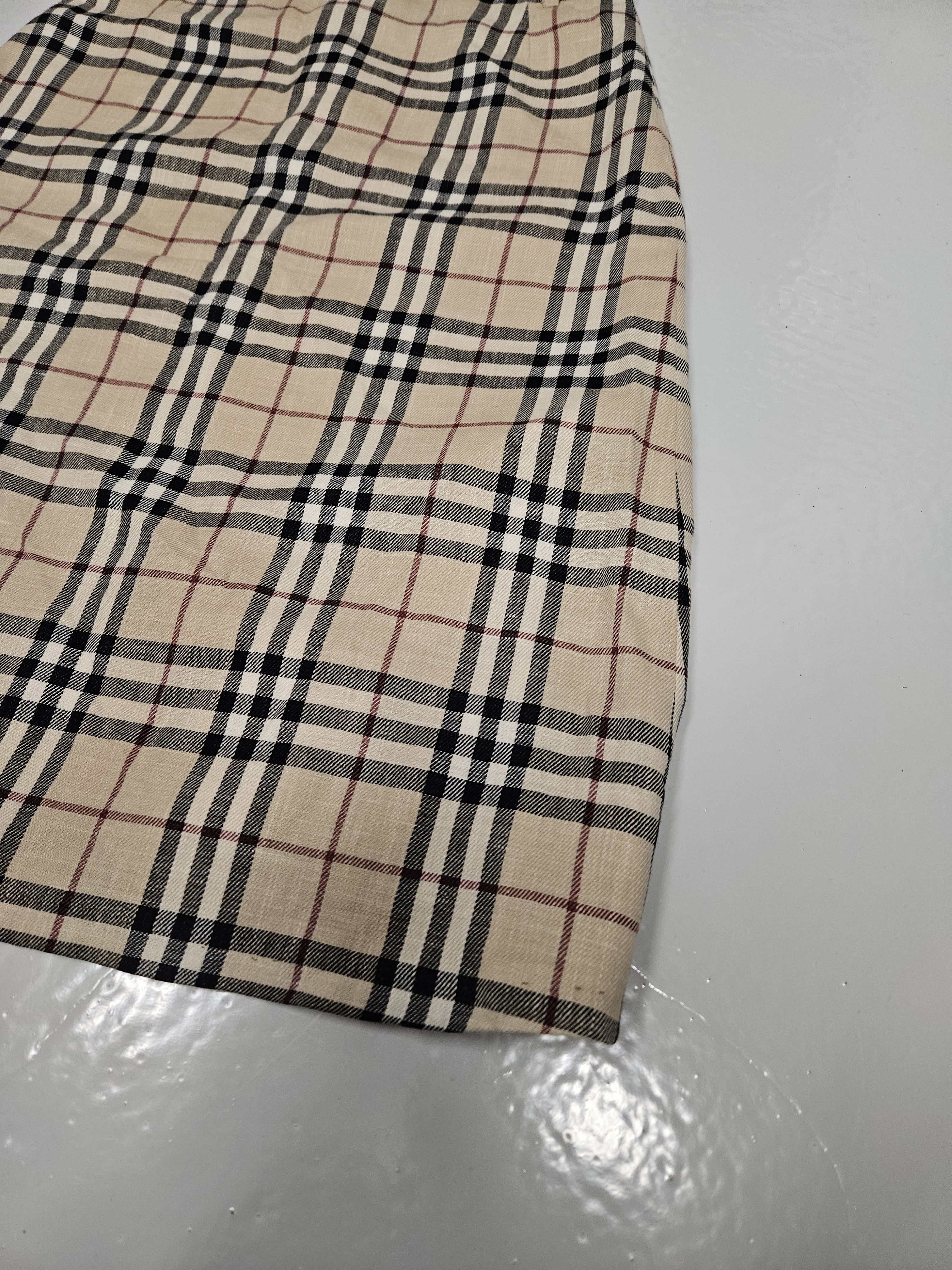 Burberry Vintage y2k burberry nova check wool and linen skirt Size 28" / US 6 / IT 42 - 5 Thumbnail