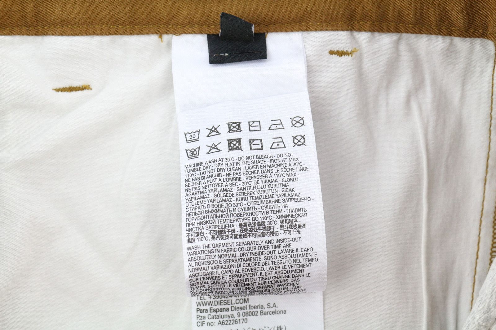 Diesel P-COR-CL W31 Brown Tapered Zip Fly Logo Cargo 85384 Size US 31 - 8 Thumbnail