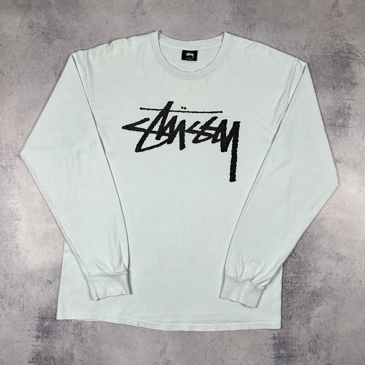 Stussy Vintage Stussy big logo y2k baby blue longsleeve 90’s Size US L / EU 52-54 / 3 - 2 Thumbnail