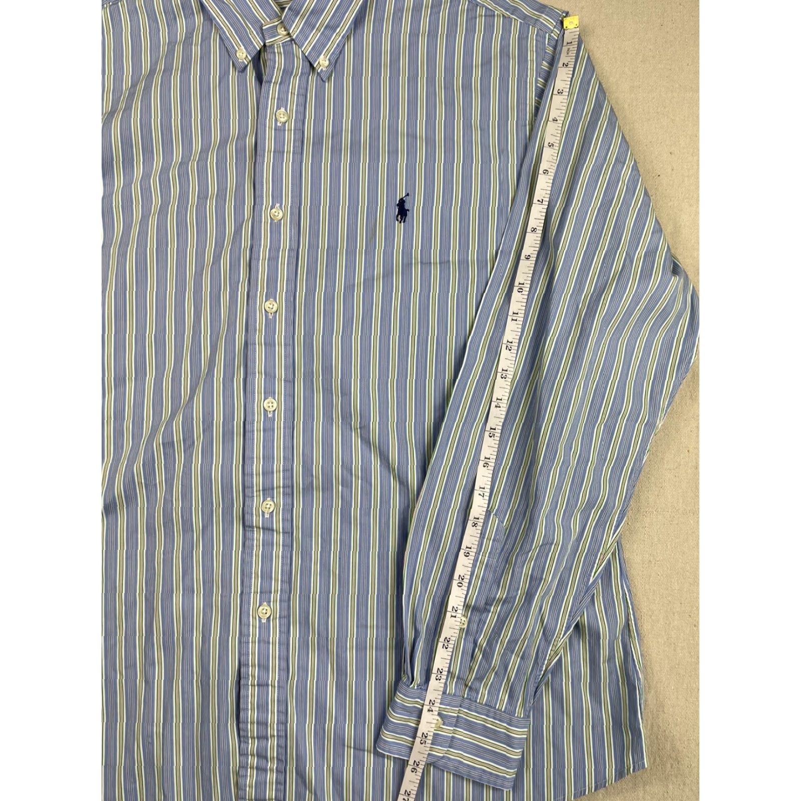 Ralph Lauren Ralph Lauren Button-Up Shirt Mens Striped Long Sleeve Custom Fit XL Blue Shirt Size US XL / EU 56 / 4 - 6 Thumbnail