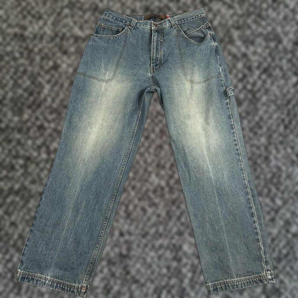 Vintage VINTAGE Escape Baggy Jeans 35x30 Blue Cybergoth Rave 90s Mens Size US 35 - 1 Thumbnail
