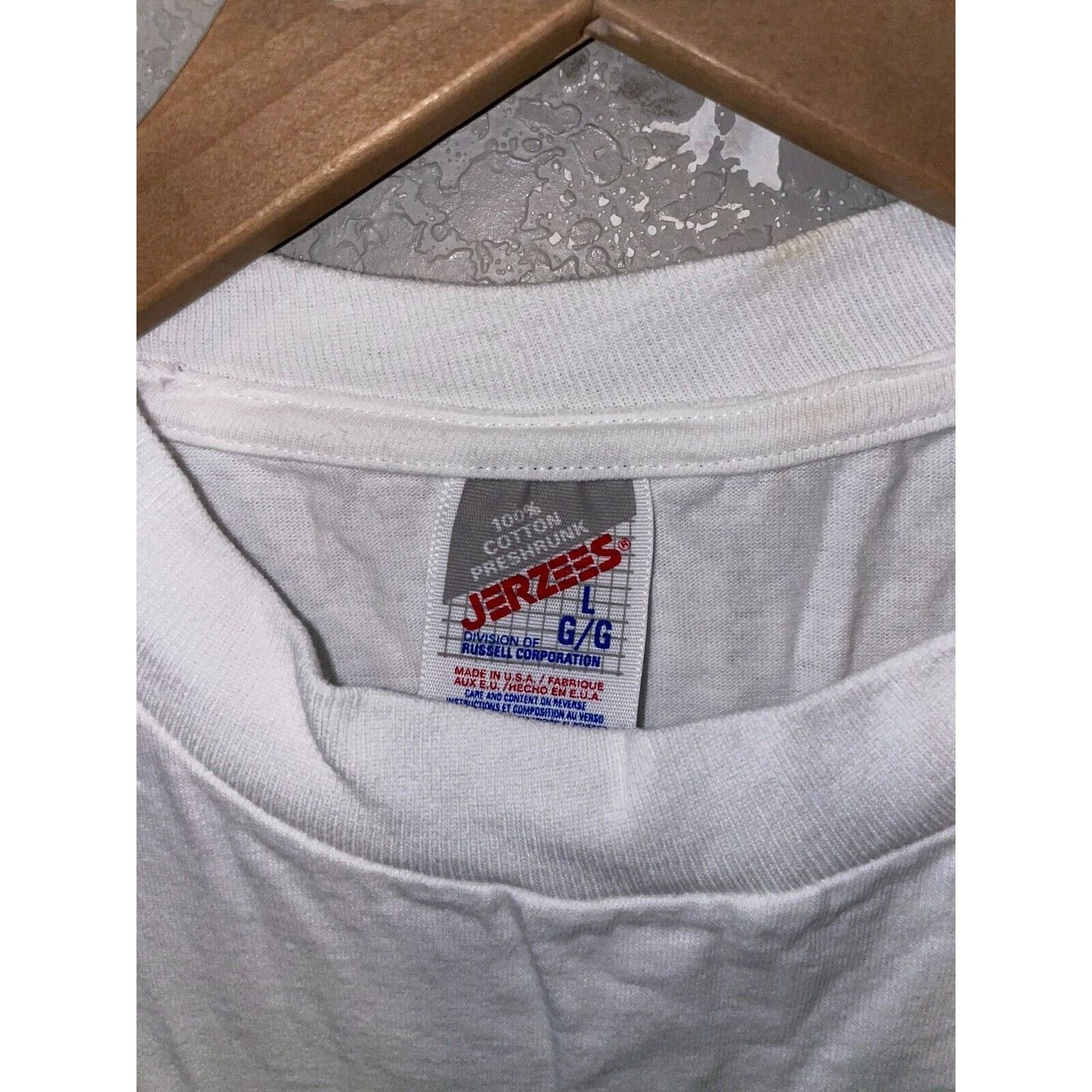 Jerzees Vintage Korea Shirt Korean Camp Tee STAINED Yellowed Jerzees Size US L / EU 52-54 / 3 - 5 Thumbnail