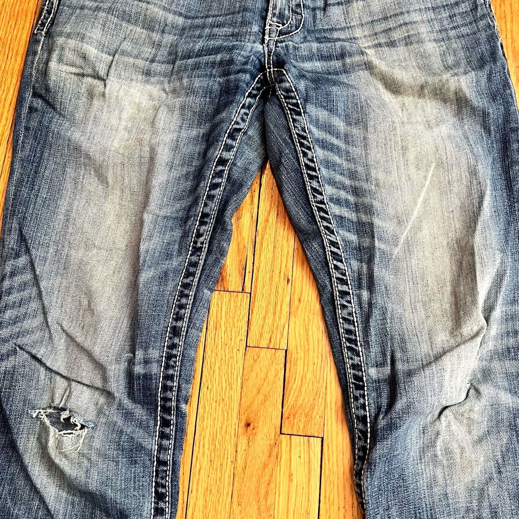 BKE BKE Jeans Mens 31 Blue Buckle Jake Straight Thick Stitch Size US 31 - 2 Thumbnail