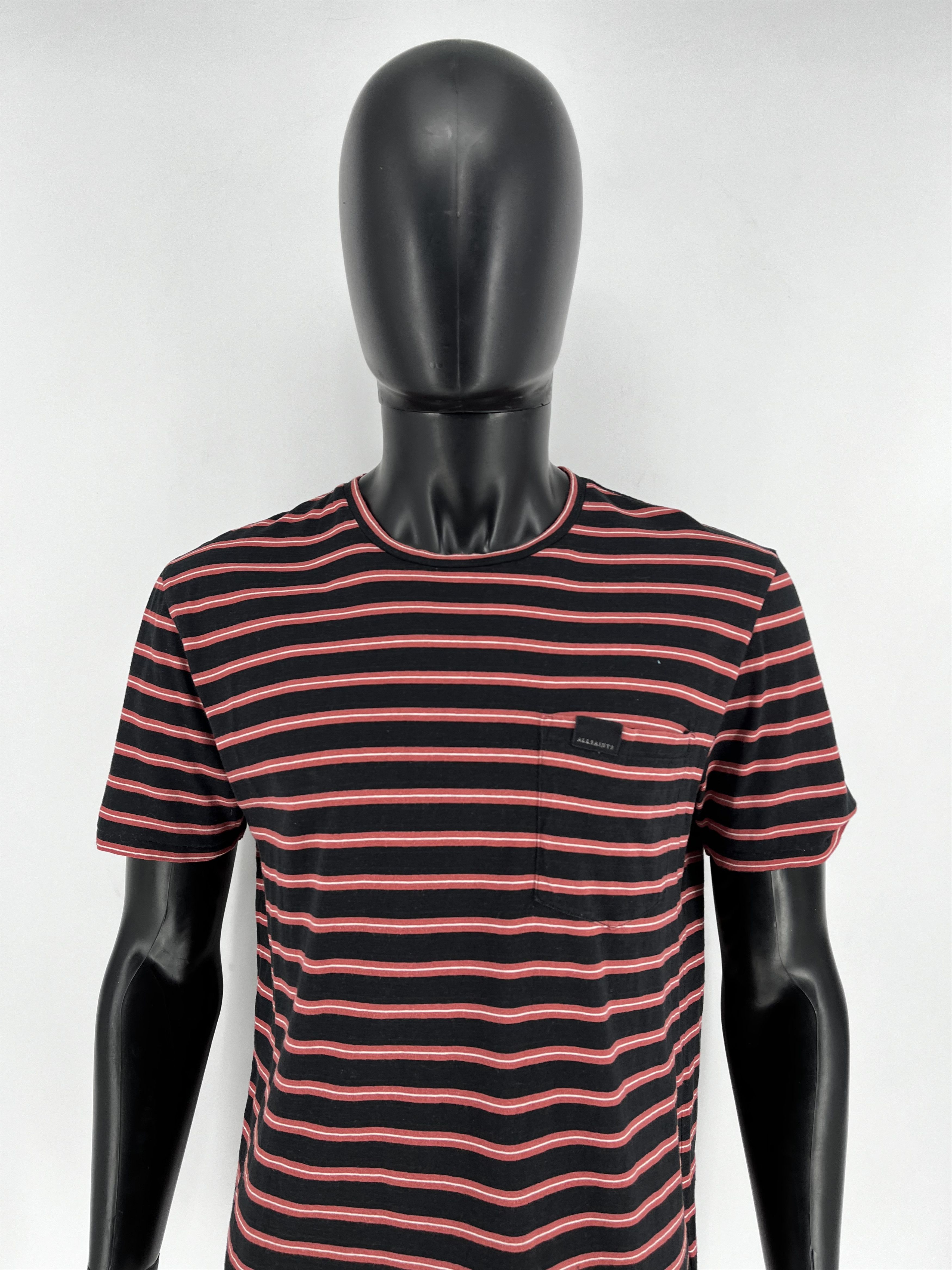Allsaints Vintage Y2K Allsaints Striped T-shirt luxury Sportswear Sz L Size US L / EU 52-54 / 3 - 1 Thumbnail