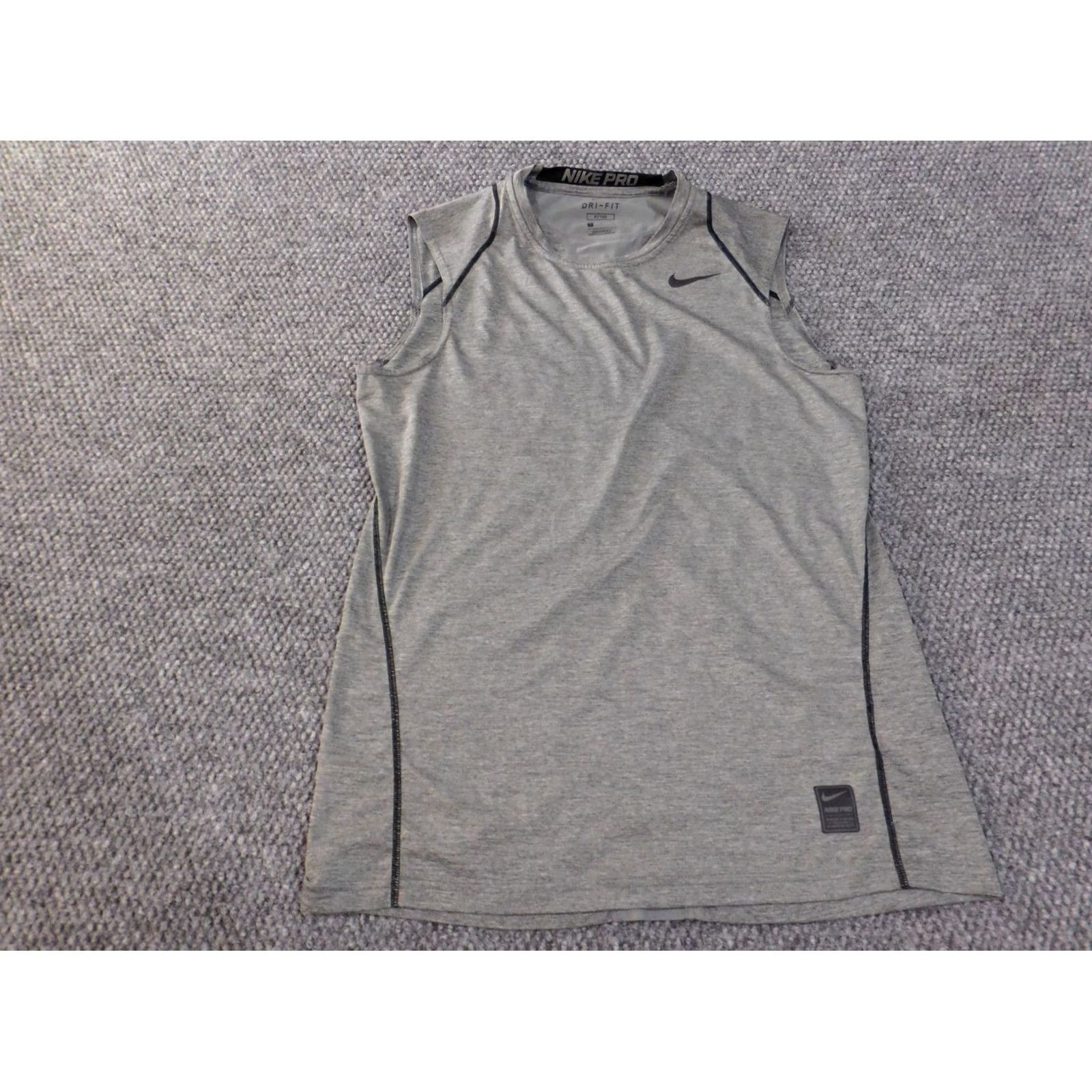 Nike Nike Pro Shirt Mens S Dri-Fit Gray Sleeveless Moisture Wicking Stretch Size US S / EU 44-46 / 1 - 3 Thumbnail