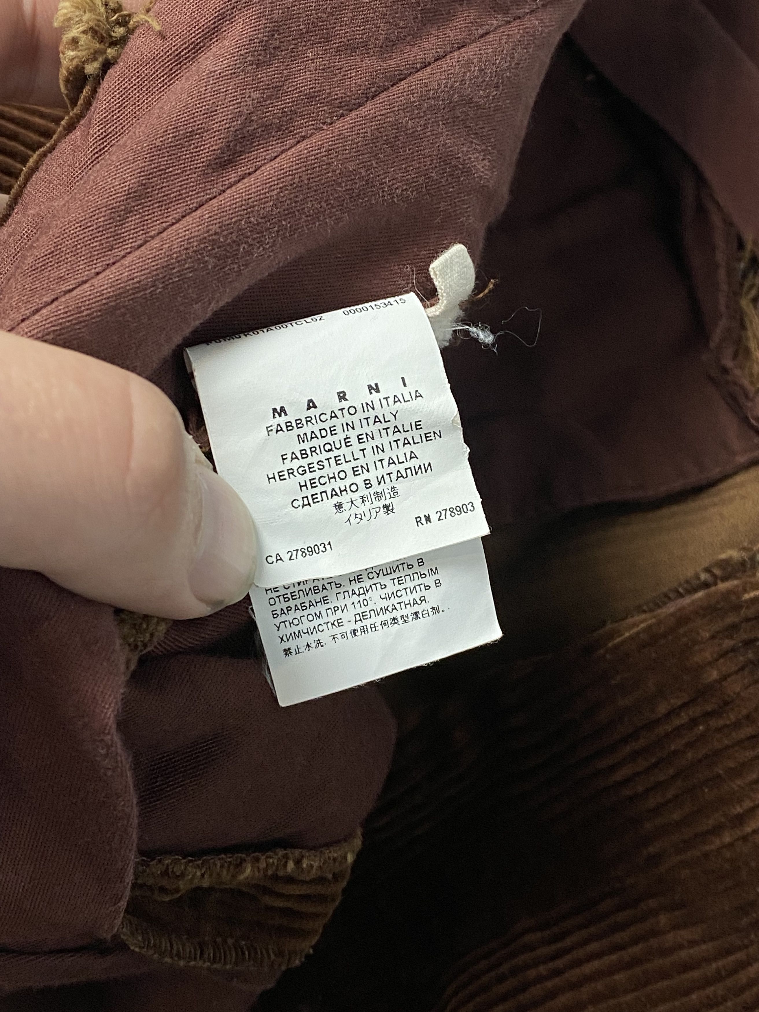 Marni Marni Wide Leg Cropped Corduroy Brown Pants Size US 38 / EU 54 - 8 Thumbnail