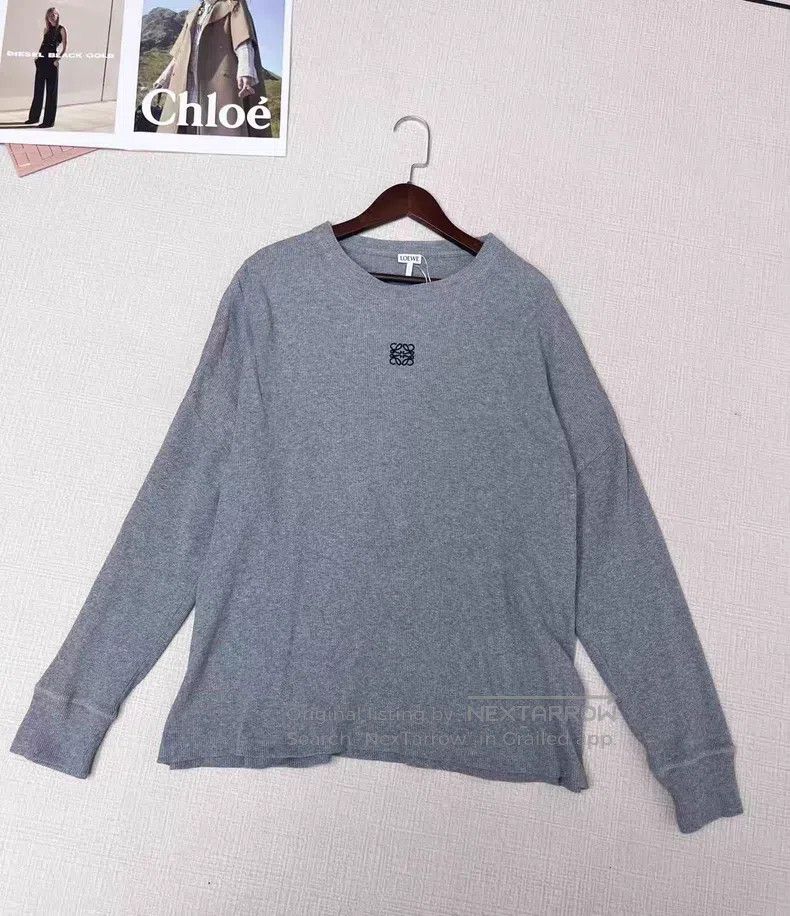 Loewe Loewe Gray Embroidered Logo Long Sleeve Size S / US 4 / IT 40 - 2 Thumbnail
