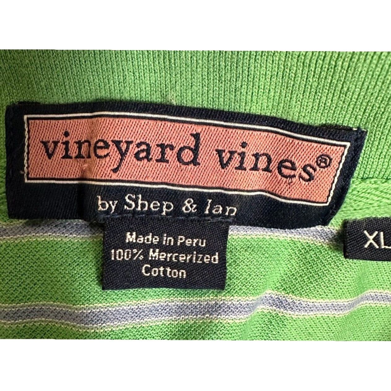 Vineyard Vines Vineyard Vines Shirt Mens XL Green Striped Mercerized Cotton Polo Rugby Size US XL / EU 56 / 4 - 3 Thumbnail