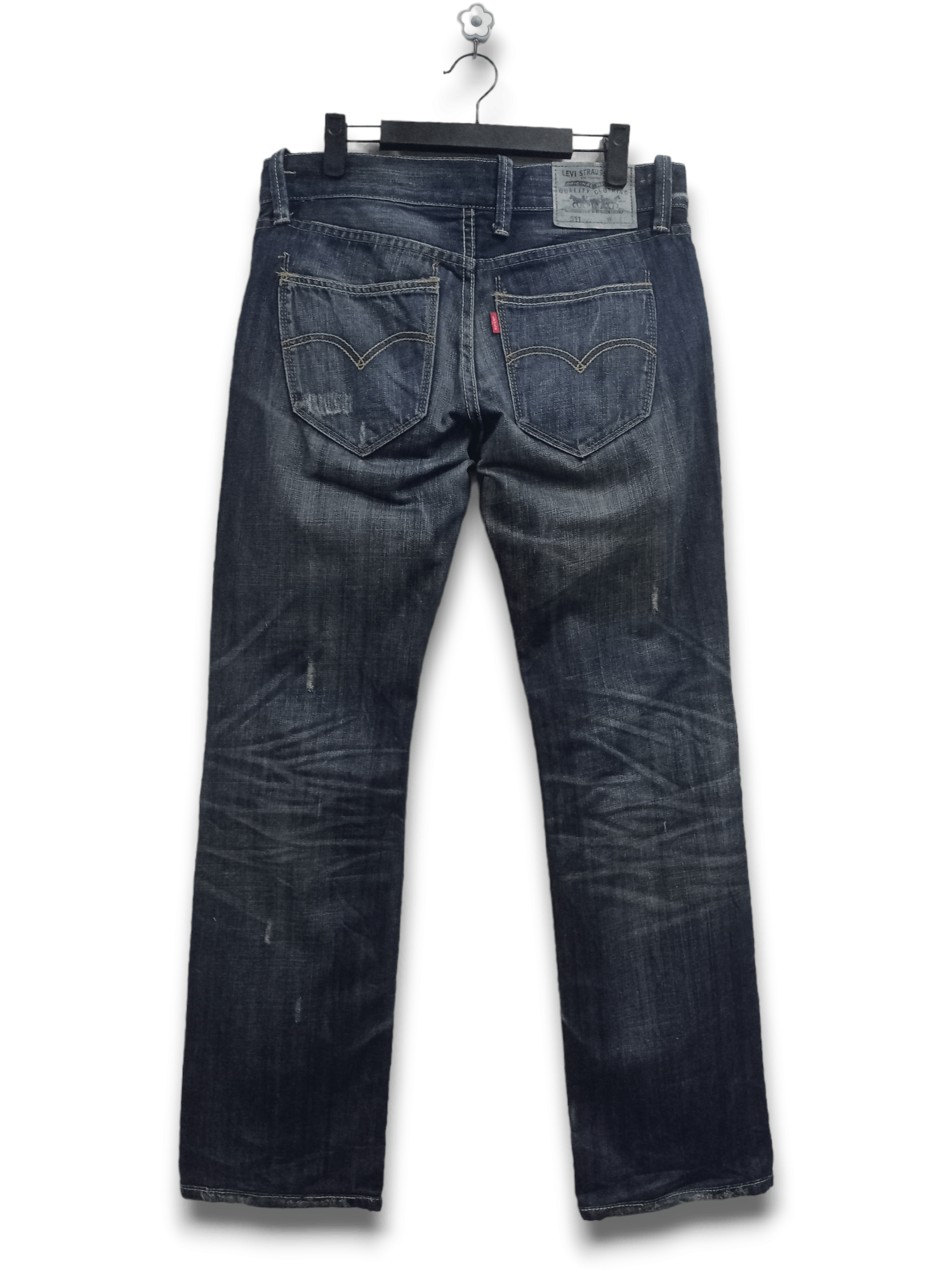 Levi's Vintage 90s Levis 511 Mud Wash Loose Ripped Jeans Size US 33 - 2 Thumbnail