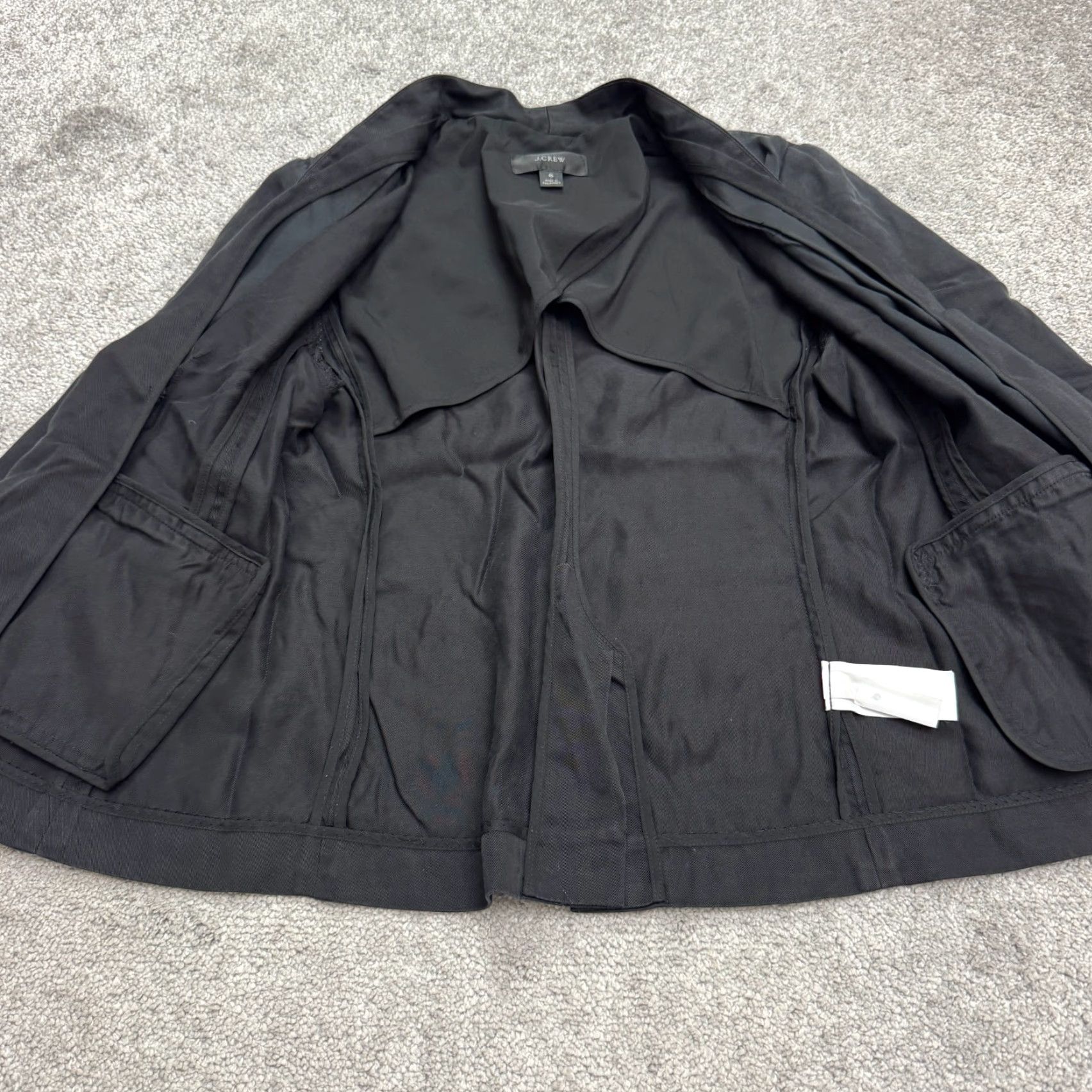 J.Crew J.Crew Jacket Womens 6 Black Open Front Twill Gramercy Blazer Classic Going Out Size M / US 6-8 / IT 42-44 - 3 Thumbnail