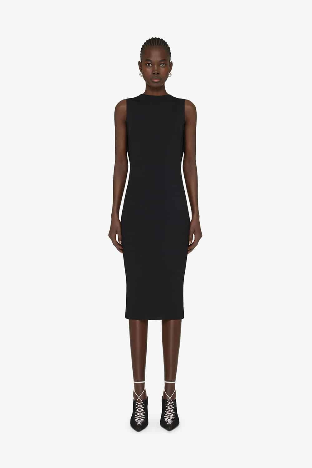 Givenchy o1w1db10325 Knit Open Back Short Dress in Black Size S / US 4 / IT 40 - 2 Thumbnail