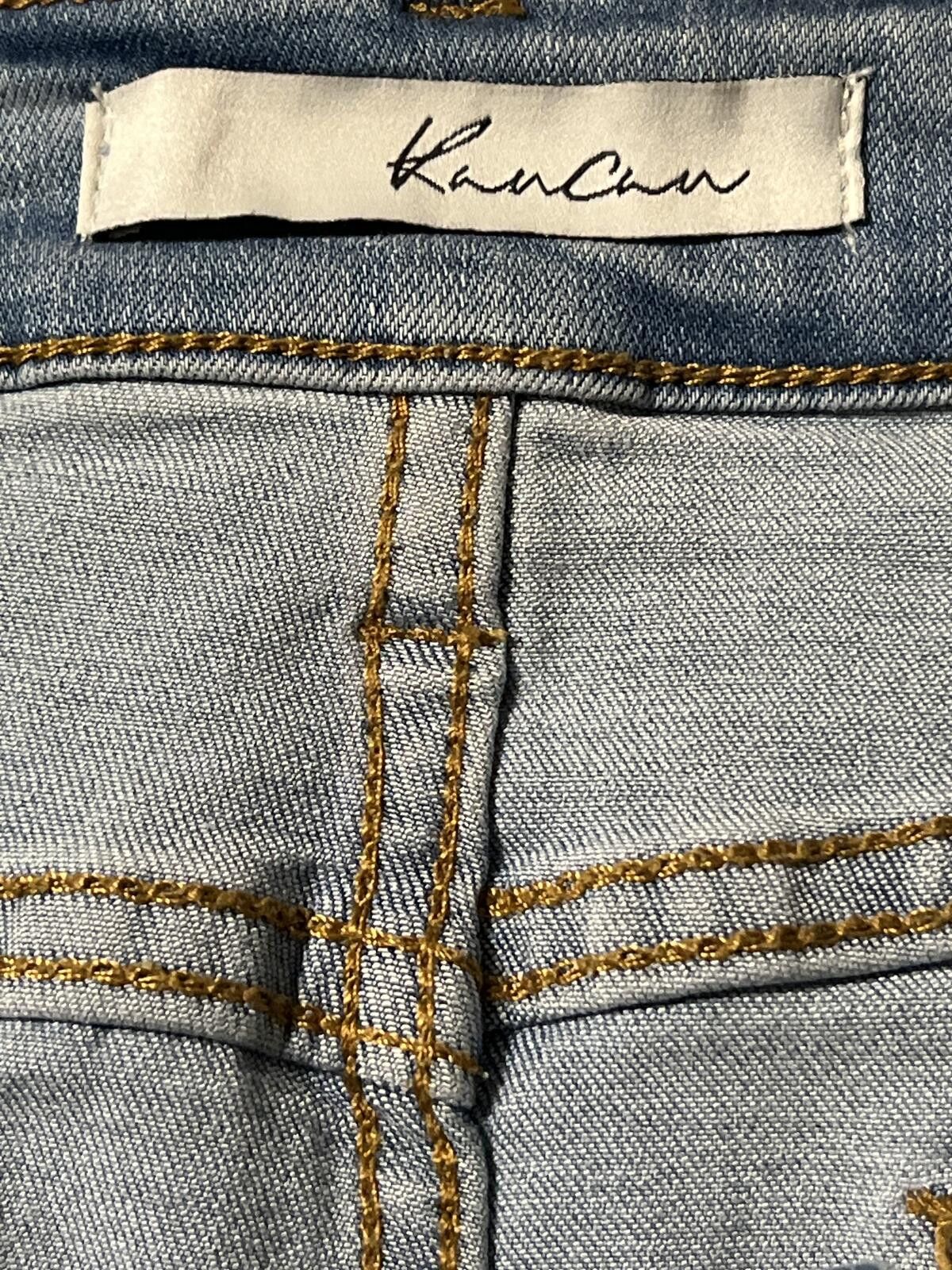 Kancan USA KanCan Light Wash Distressed Denim Mini Skirt L (8-12) Size 36" / US 14 / IT 50 - 3 Thumbnail