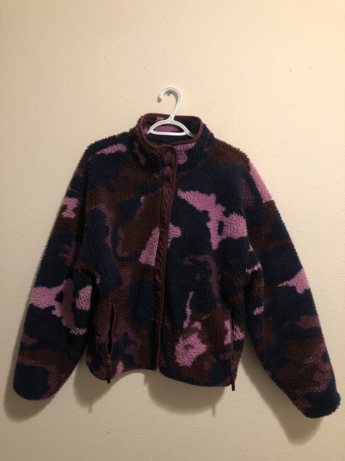 Vintage Vintage Merlot Pink Camo Snap Button Fleece Jacket Size US M / EU 48-50 / 2 - 1 Thumbnail