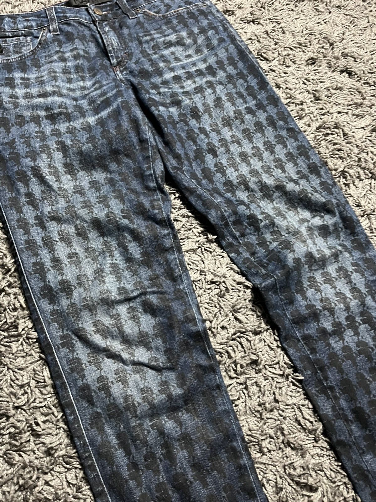 Karl Lagerfeld ARCHIVE Karl Lagerfeld "K" Silhouette Monogram Denim Pants Size US 30 / EU 46 - 4 Thumbnail