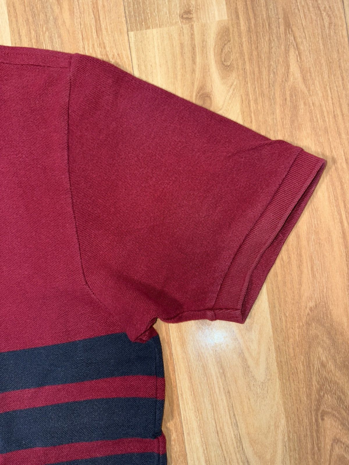 Polo Ralph Lauren U.S. Polo Assn. Men’s Polo Shirt Burgundy & Navy Striped Size US XS / EU 42 / 0 - 6 Thumbnail