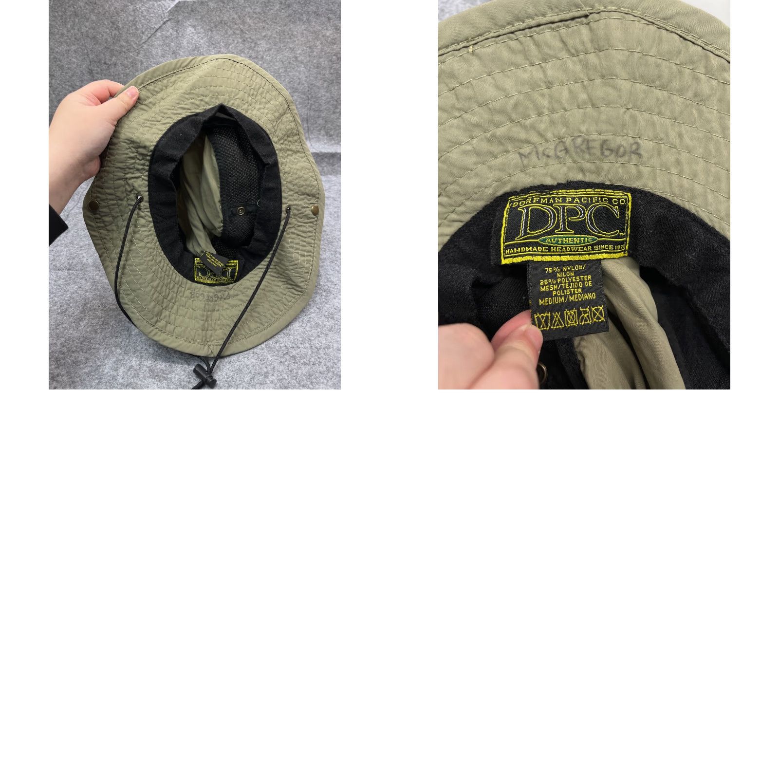 Vintage Dorfman Pacific Bucket Hat Adult M Green Nylon Polyester Hat/Cap Camping Hiking Fishing Logo Adjustable Lightweight Breathable Size ONE SIZE - 9 Thumbnail