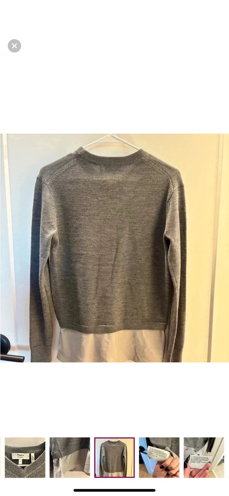 Theory Theory Silk Georgette V-Neck Combo Sweater Size S / US 4 / IT 40 - 7 Thumbnail