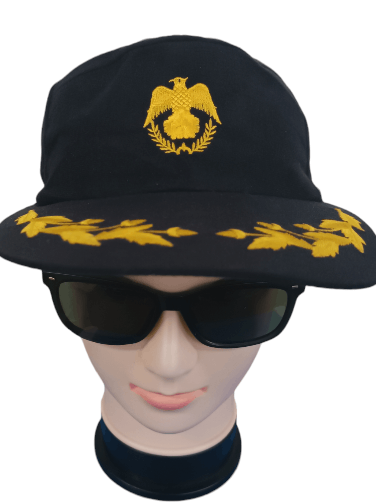image of Military x Vintage Korea Police 6 Panel Hat in Blue Black, Men's