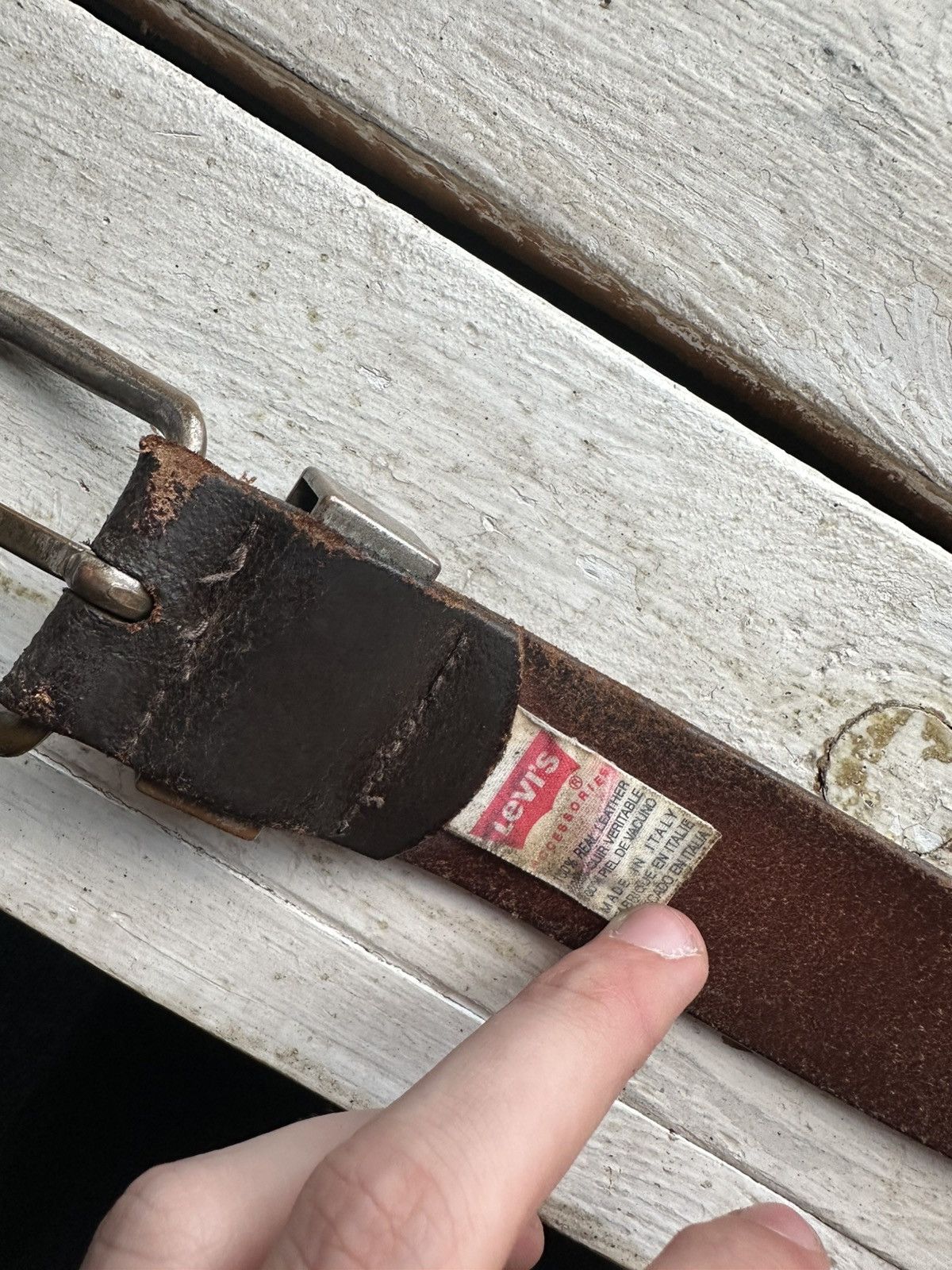 Levi's 🚨90s Levis made in usa 100% leather belt made in italy VNTG Size ONE SIZE - 4 Thumbnail