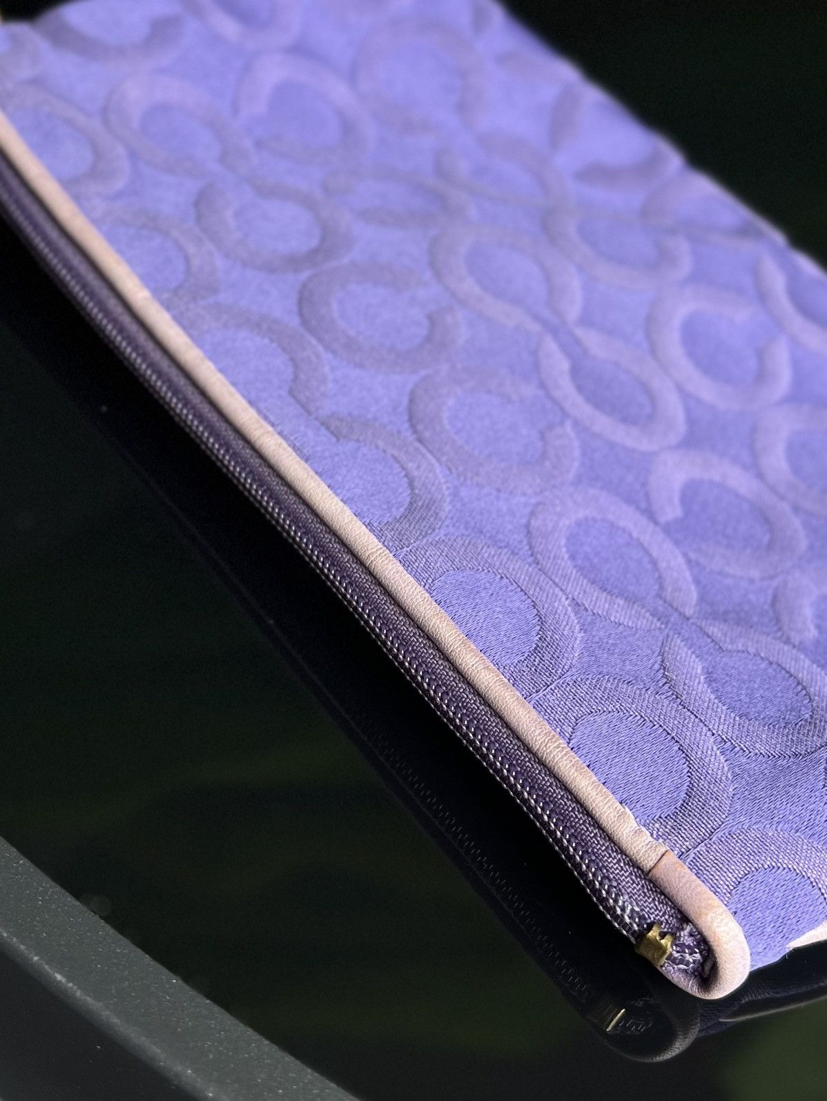 Coach × Vintage Coach Signature Y2K Purple Jacquard Wristlet Purse Size ONE SIZE - 10 Thumbnail