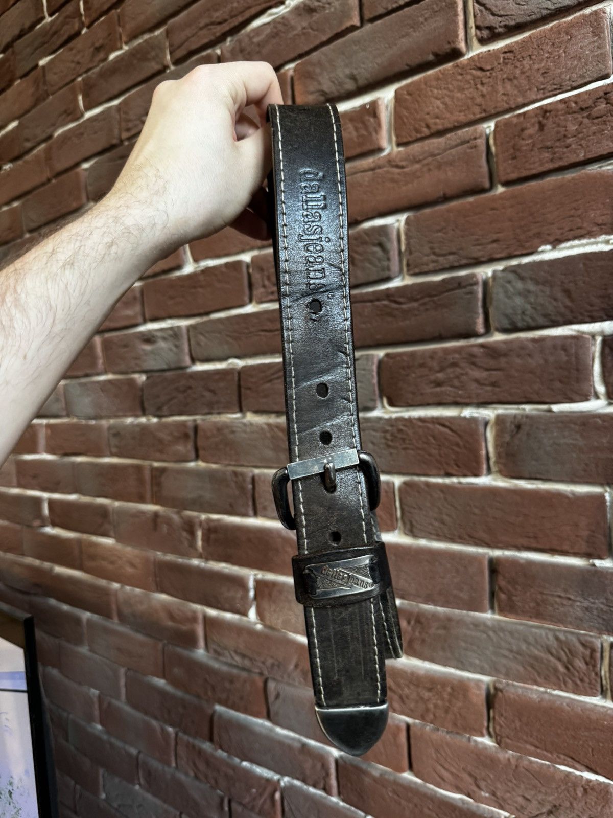 Japanese Brand Vintage Leather Brown Belt Avant Garde Punk Rock Metal Hype Size ONE SIZE - 3 Thumbnail