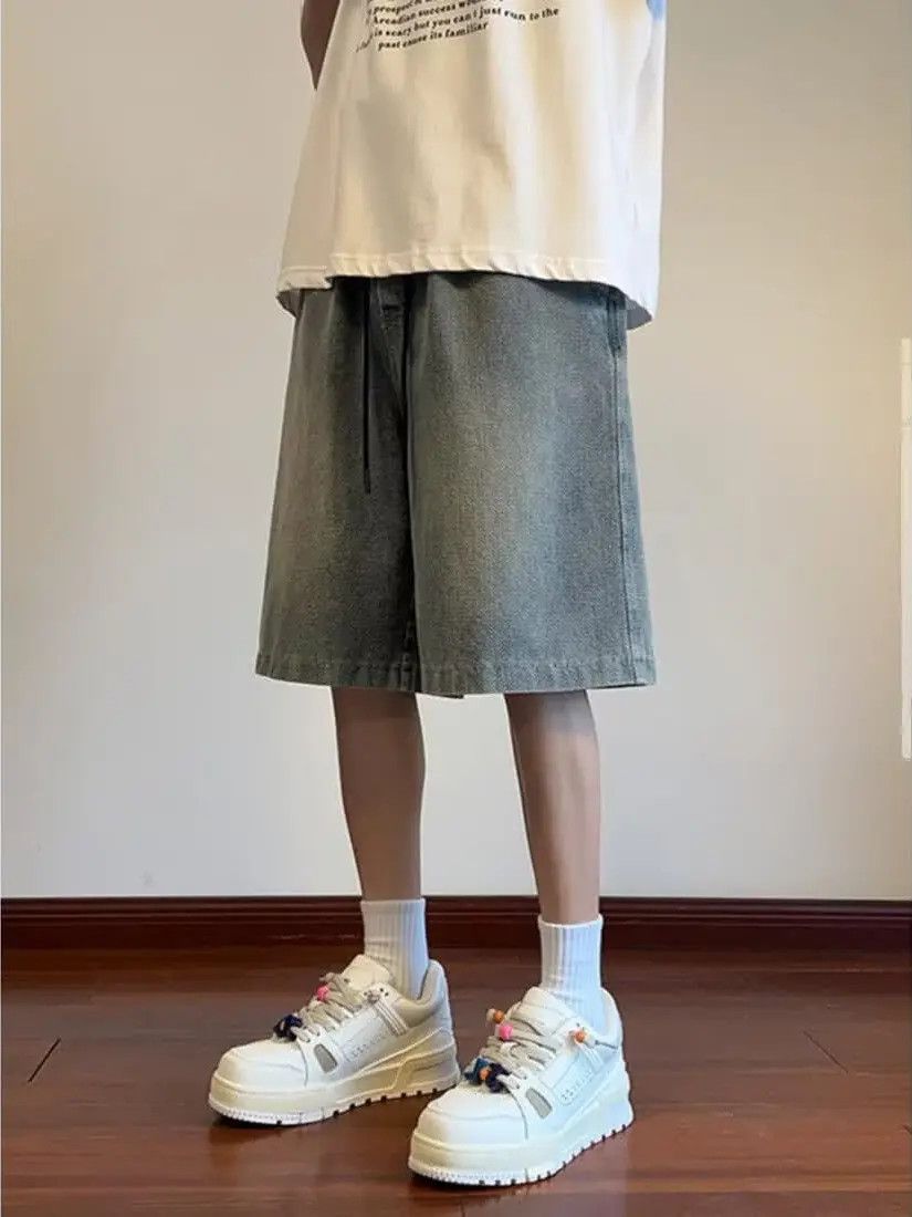 Japanese Brand × Jean Retro loose straight denim shorts Size US 32 / EU 48 - 6 Thumbnail