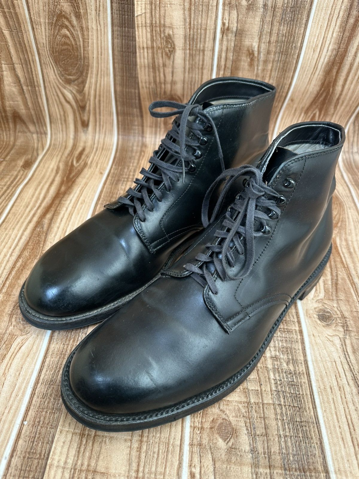 Alden Alden Black Shell Cordovan Leather Boots with Commando Sole Size US 10.5 / EU 43-44 - 4 Thumbnail
