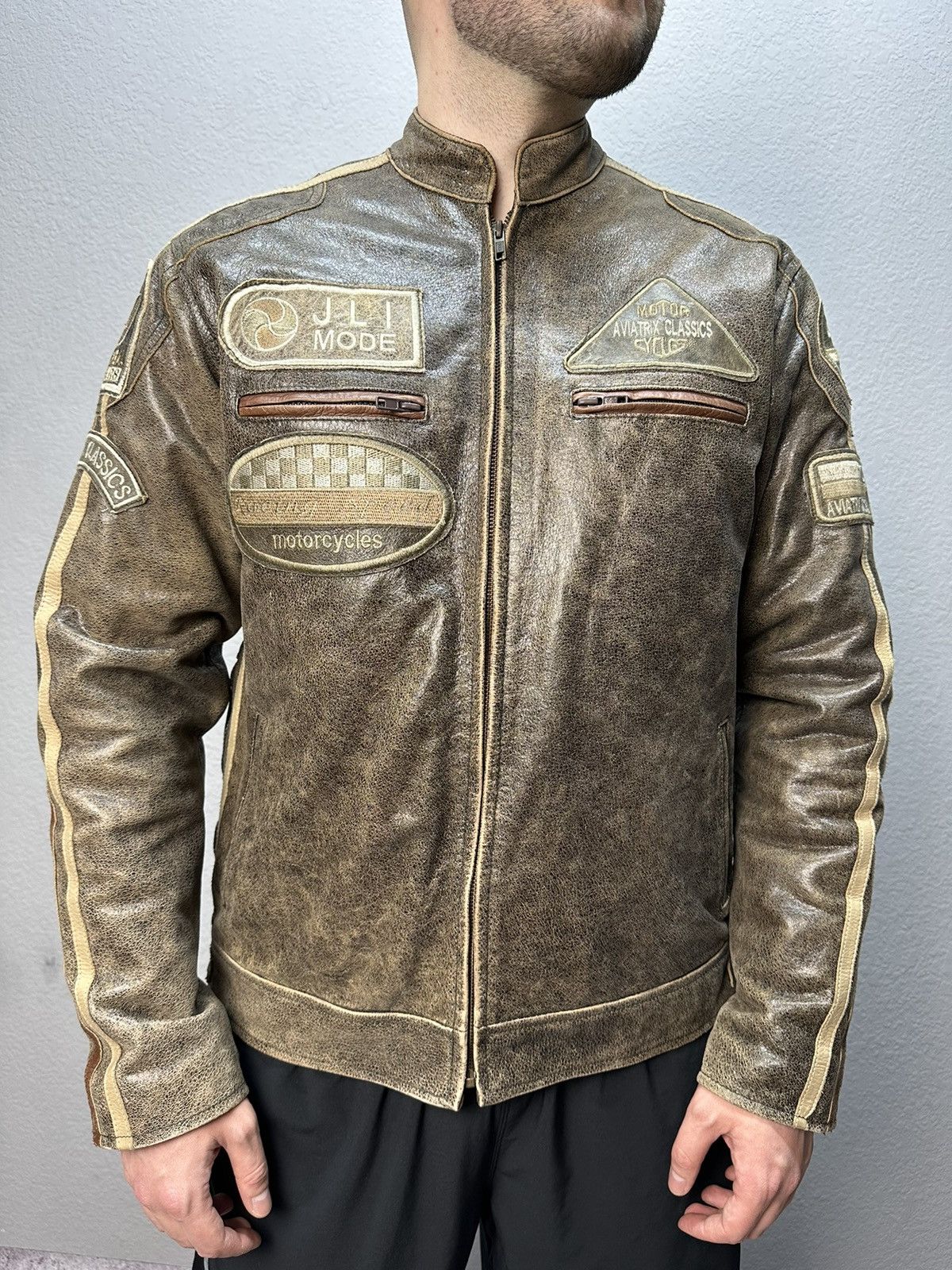 Vintage Vintage Y2K Leather Jacket Racing MOTO Archive Boxy Aviatrix Size US L / EU 52-54 / 3 - 9 Thumbnail