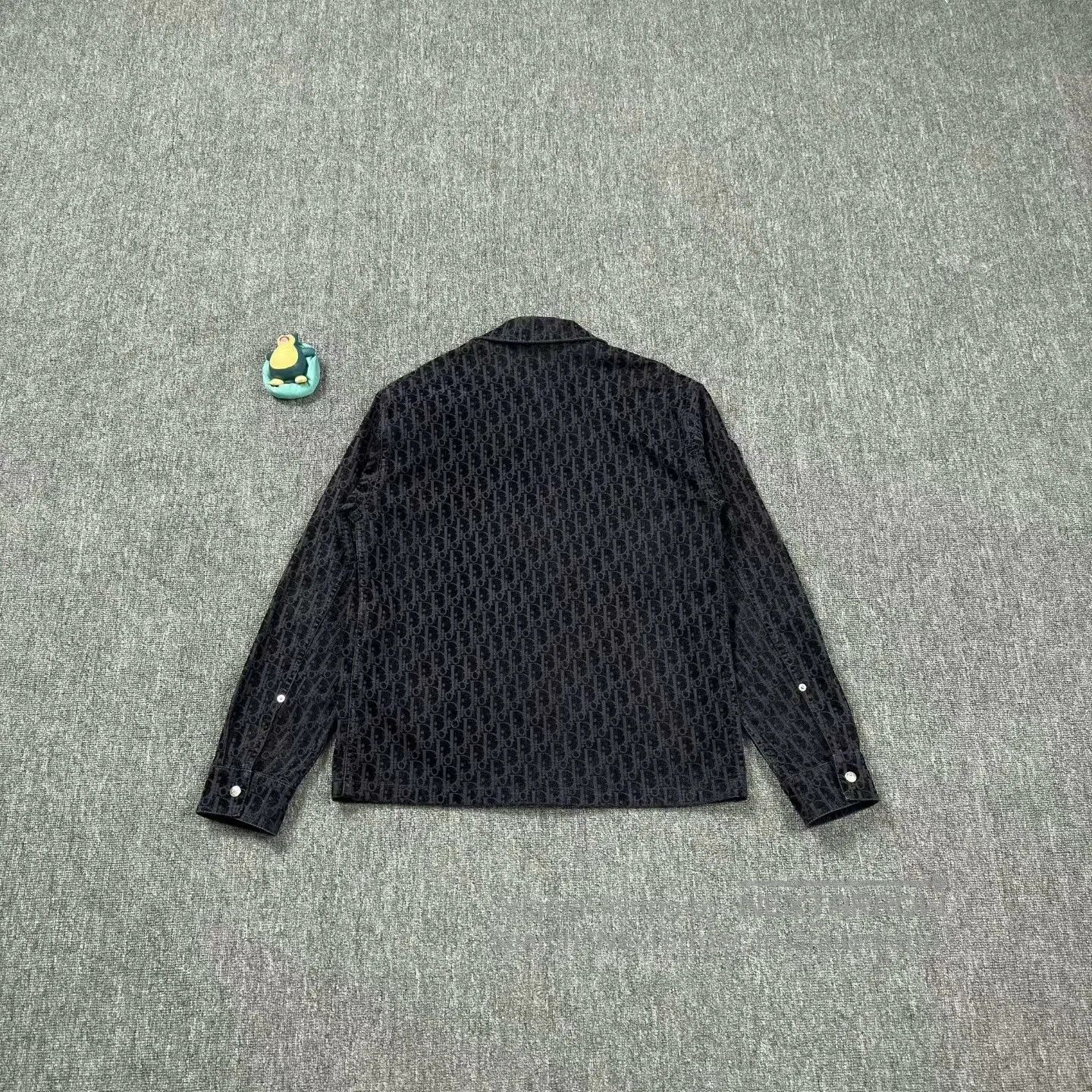 Dior Dior Navy Velvet Print Shirt. Size L / US 10 / IT 46 - 2 Thumbnail