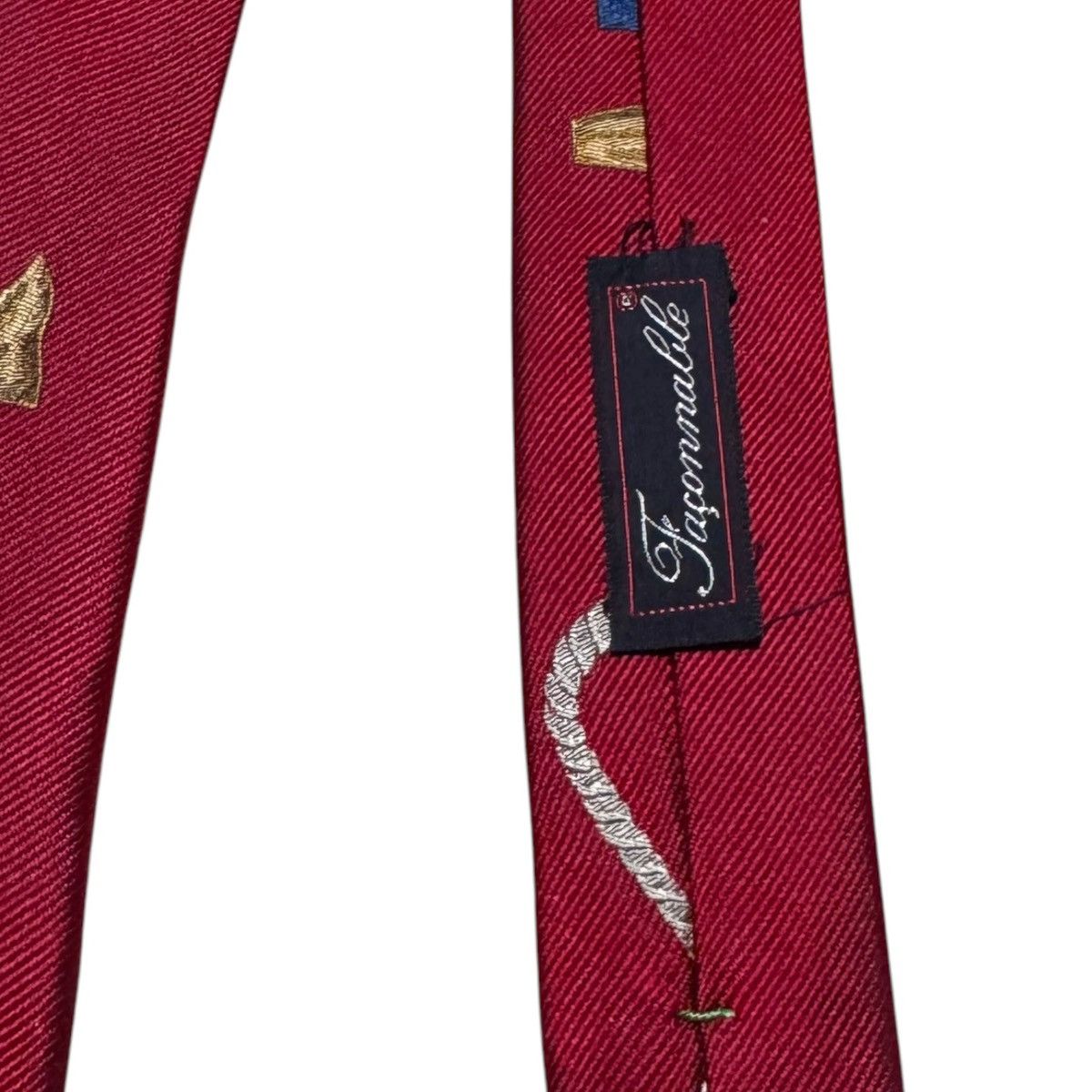 Faconnable Faconnable France Silk Hand Made Logo Nautical Anchor Tie Size ONE SIZE - 5 Thumbnail
